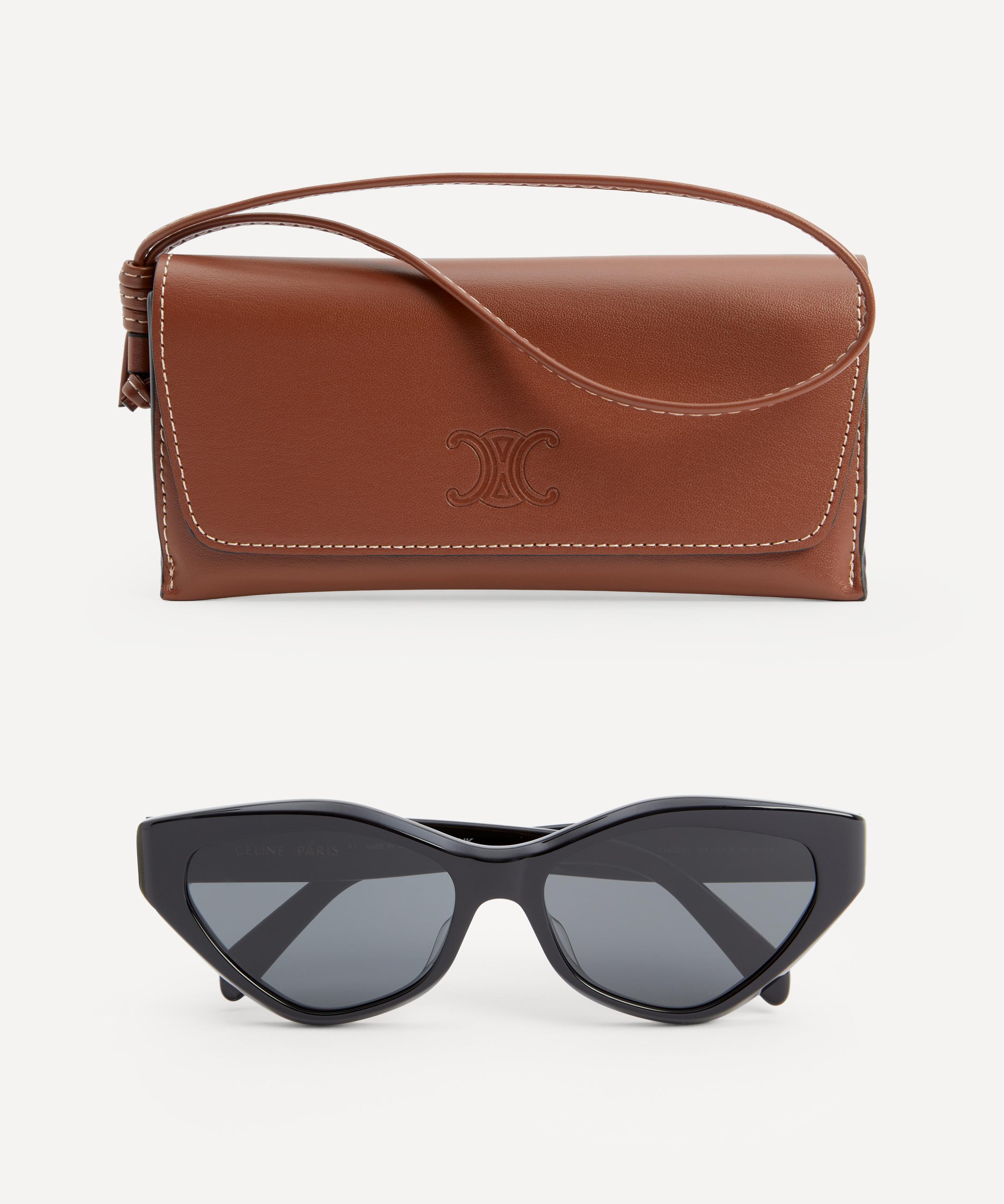 Celine - Triomphe Black Geometric Cat Eye Sunglasses image number 3