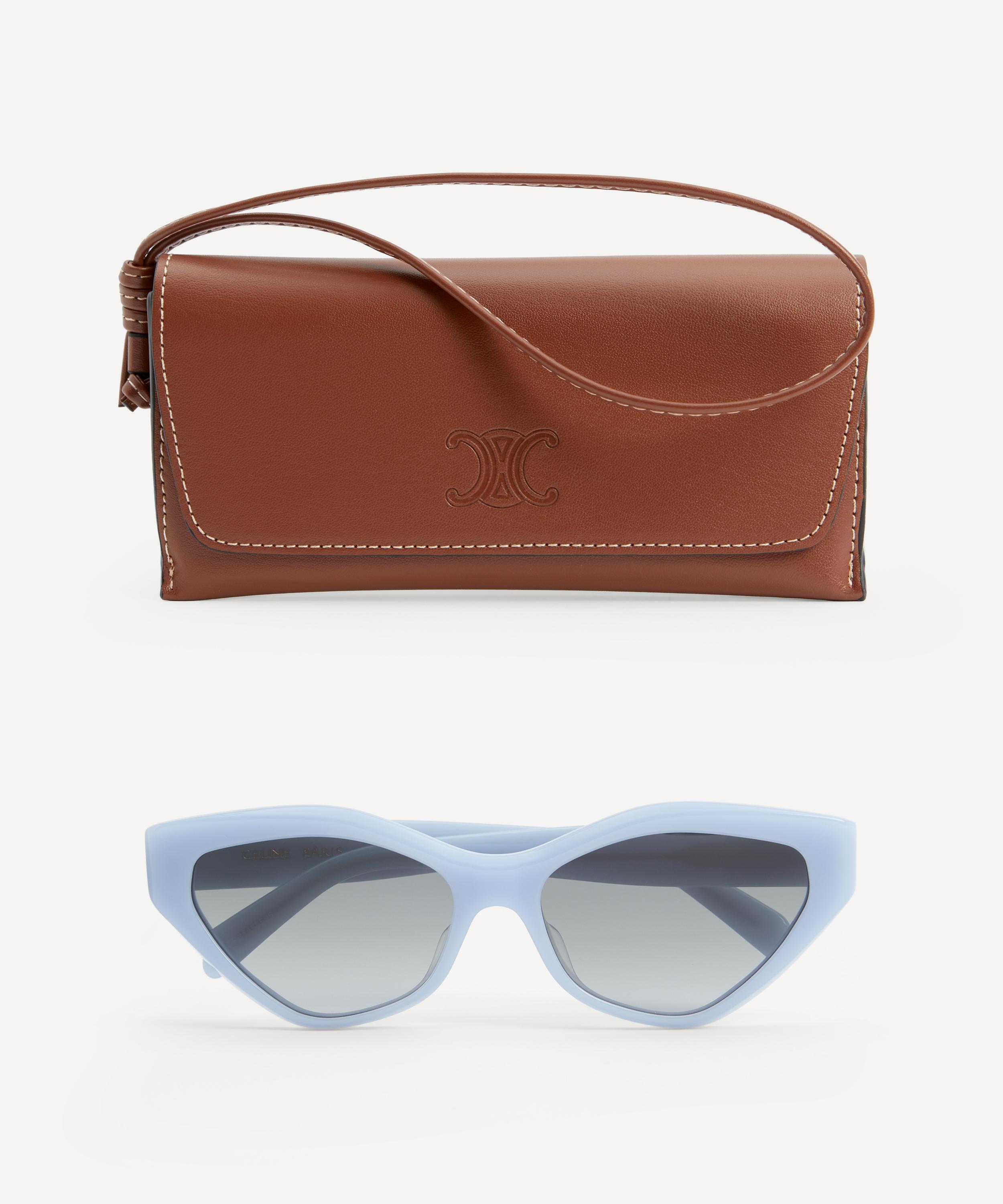 Celine - Triomphe Blue Geometric Cat Eye Sunglasses image number 3