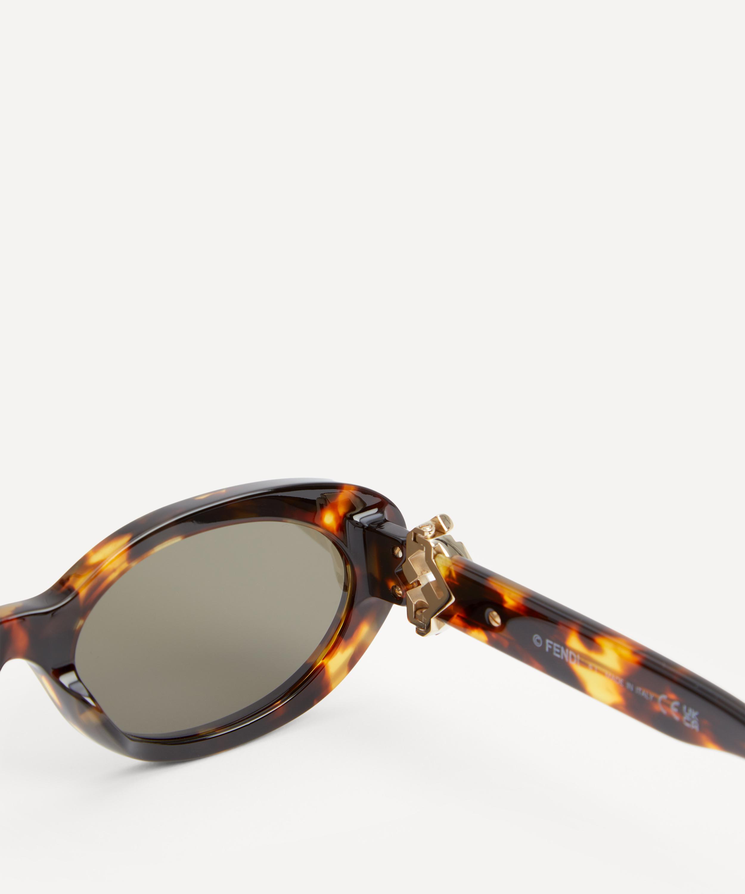 Fendi - Oval FF Diamonds Havana Acetate Sunglasses image number 2