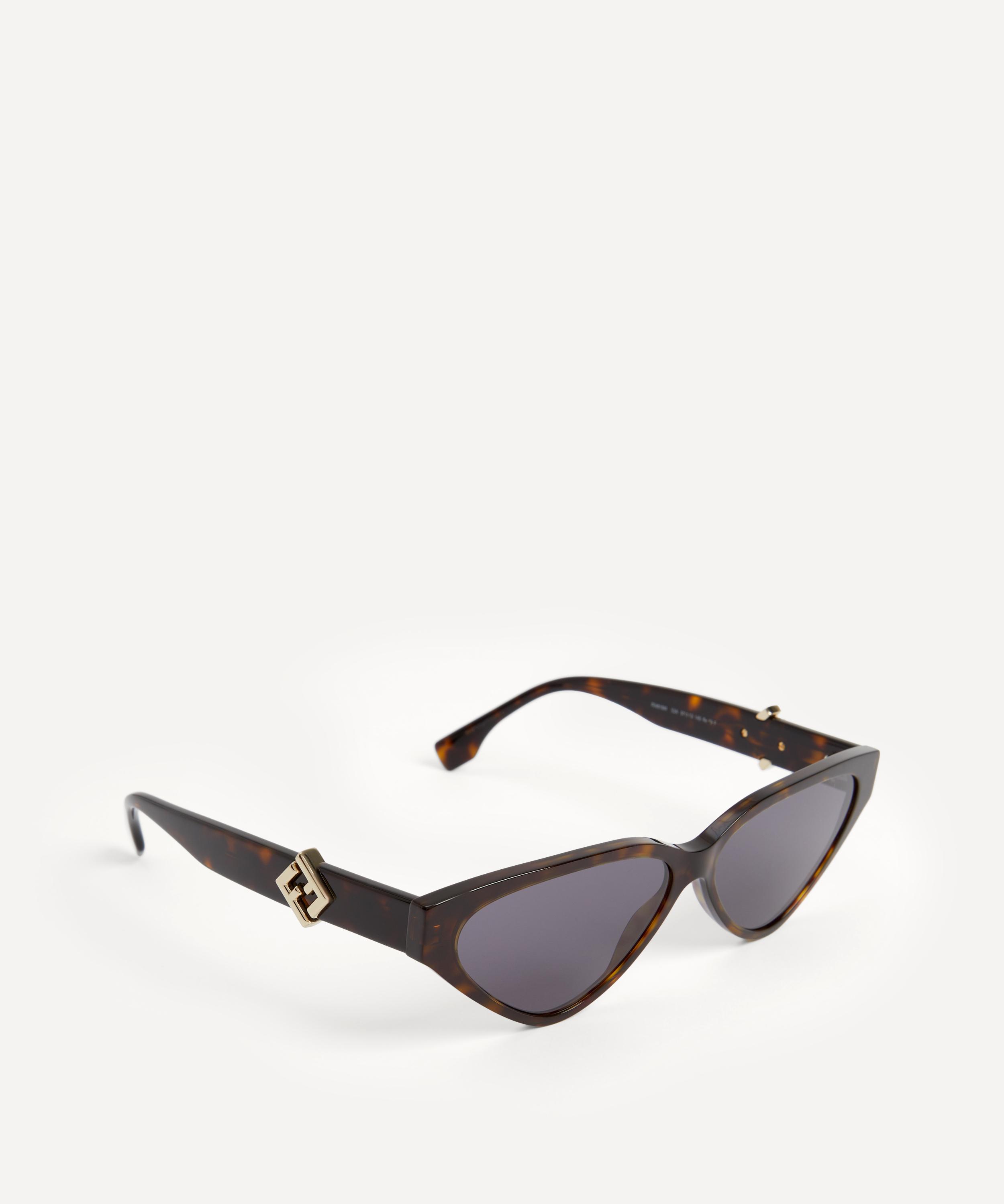 Fendi - Cat Eye FF Diamonds Havana Acetate Sunglasses image number 1