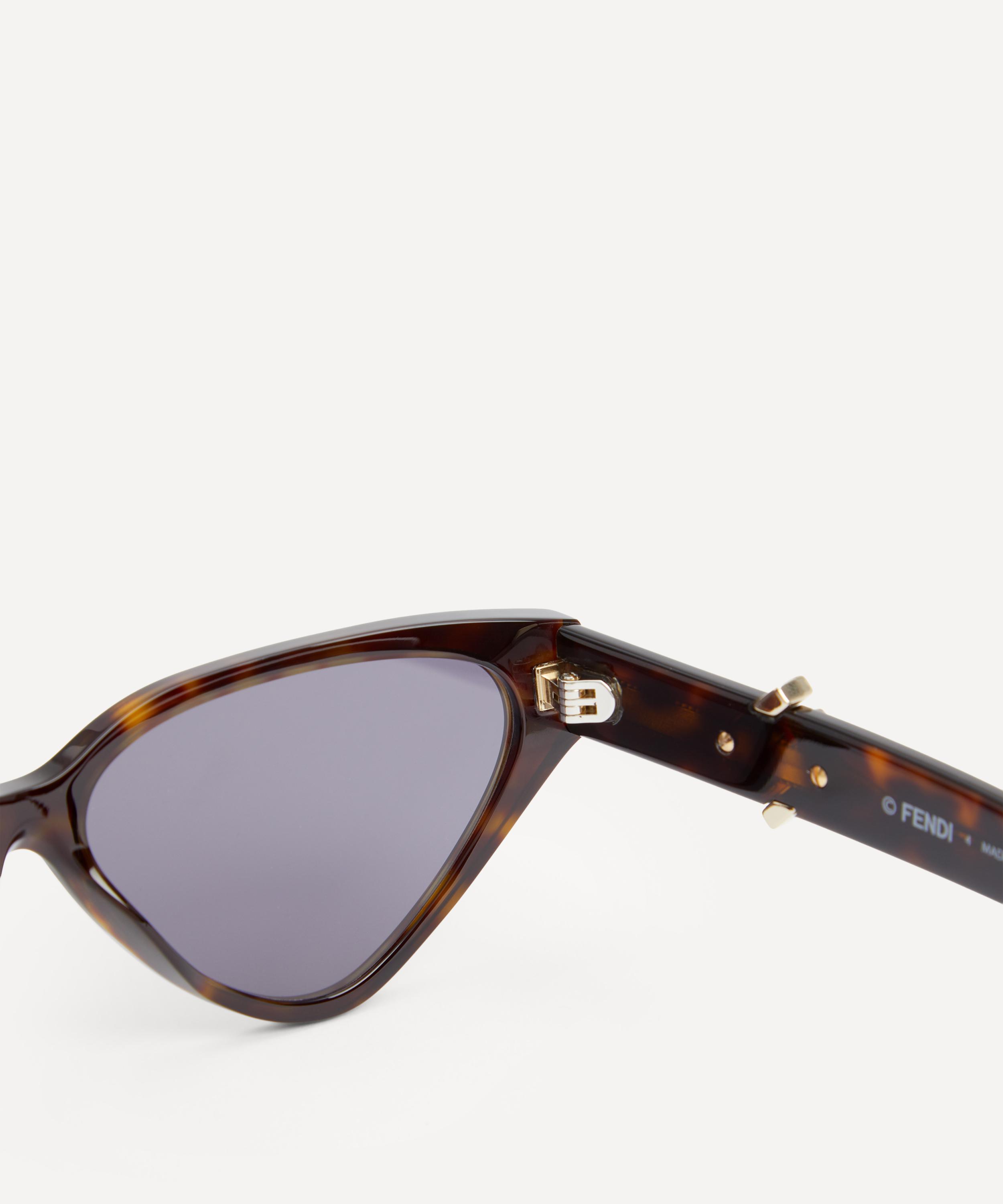 Fendi - Cat Eye FF Diamonds Havana Acetate Sunglasses image number 2