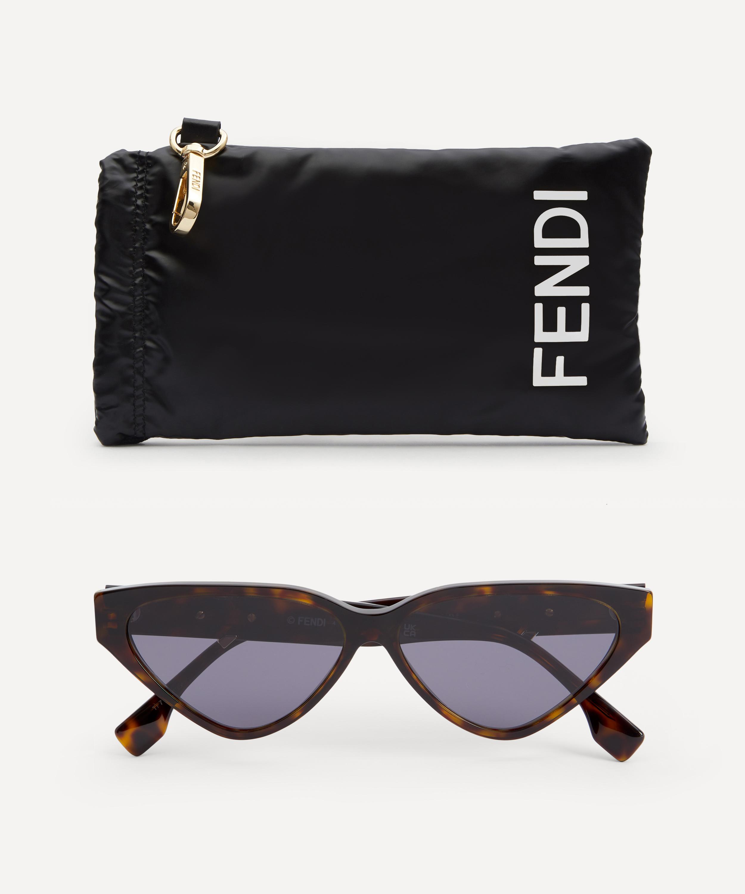 Fendi - Cat Eye FF Diamonds Havana Acetate Sunglasses image number 3