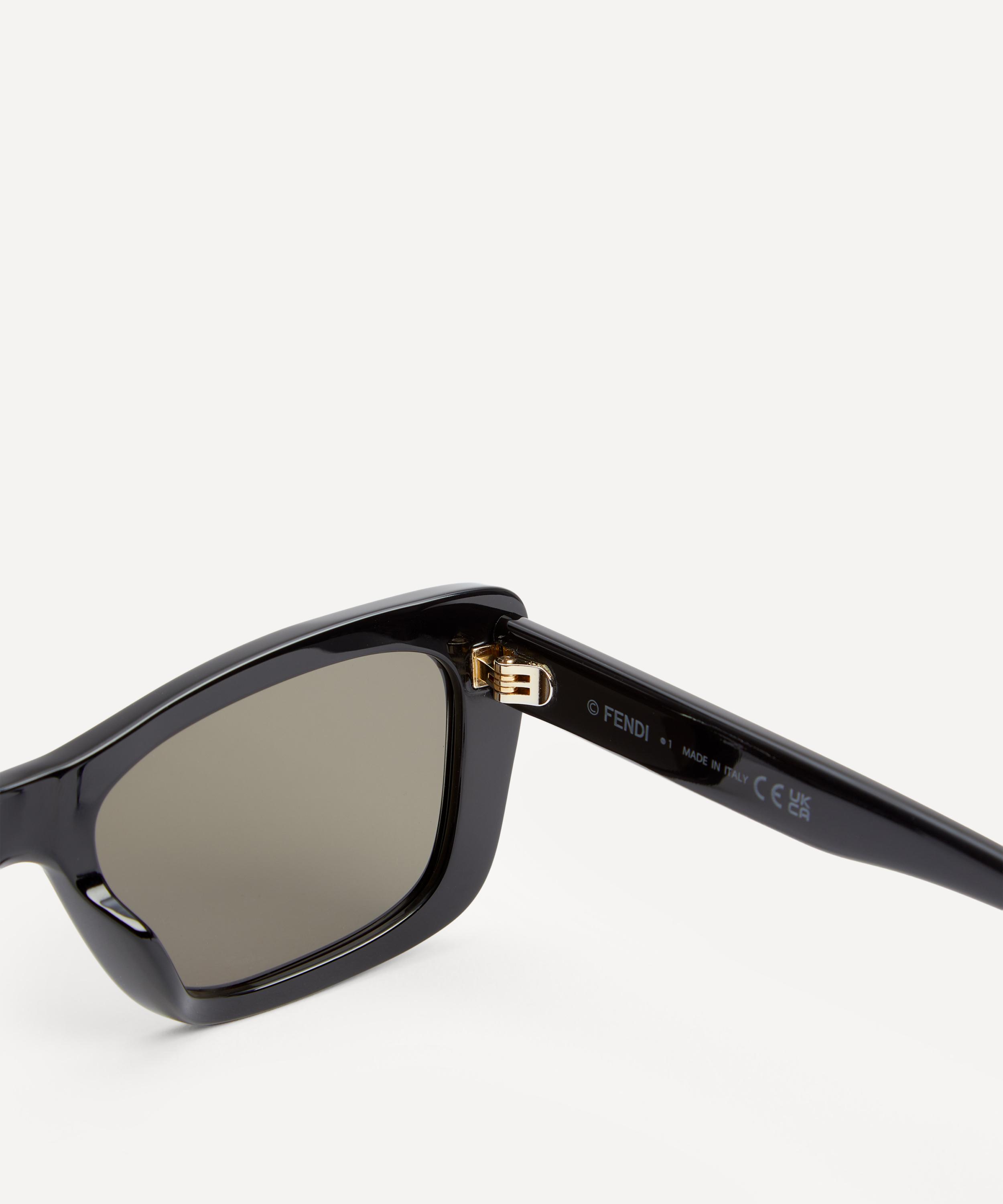 Fendi - Square Lettering Black Acetate Sunglasses image number 2