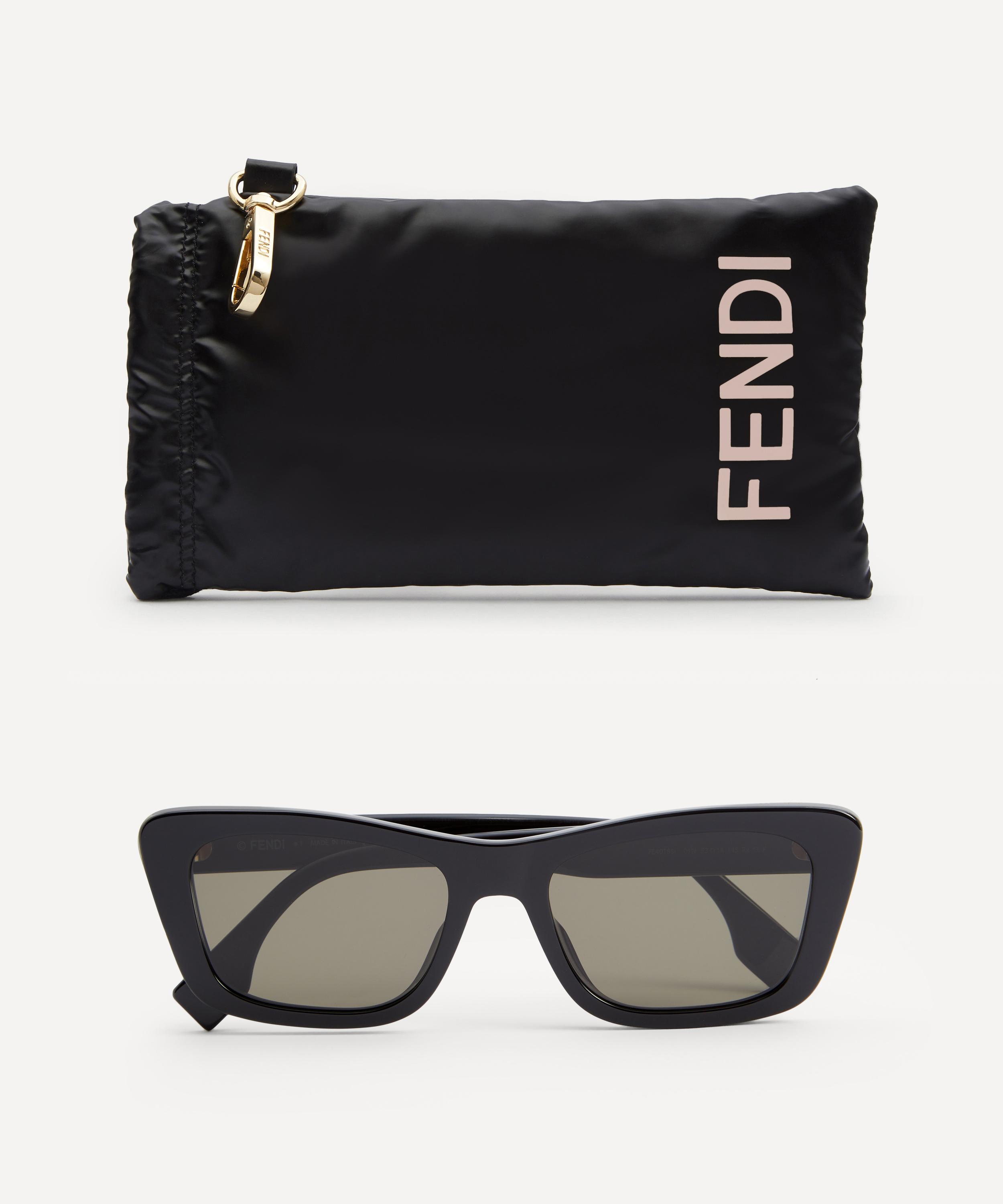 Fendi - Square Lettering Black Acetate Sunglasses image number 3