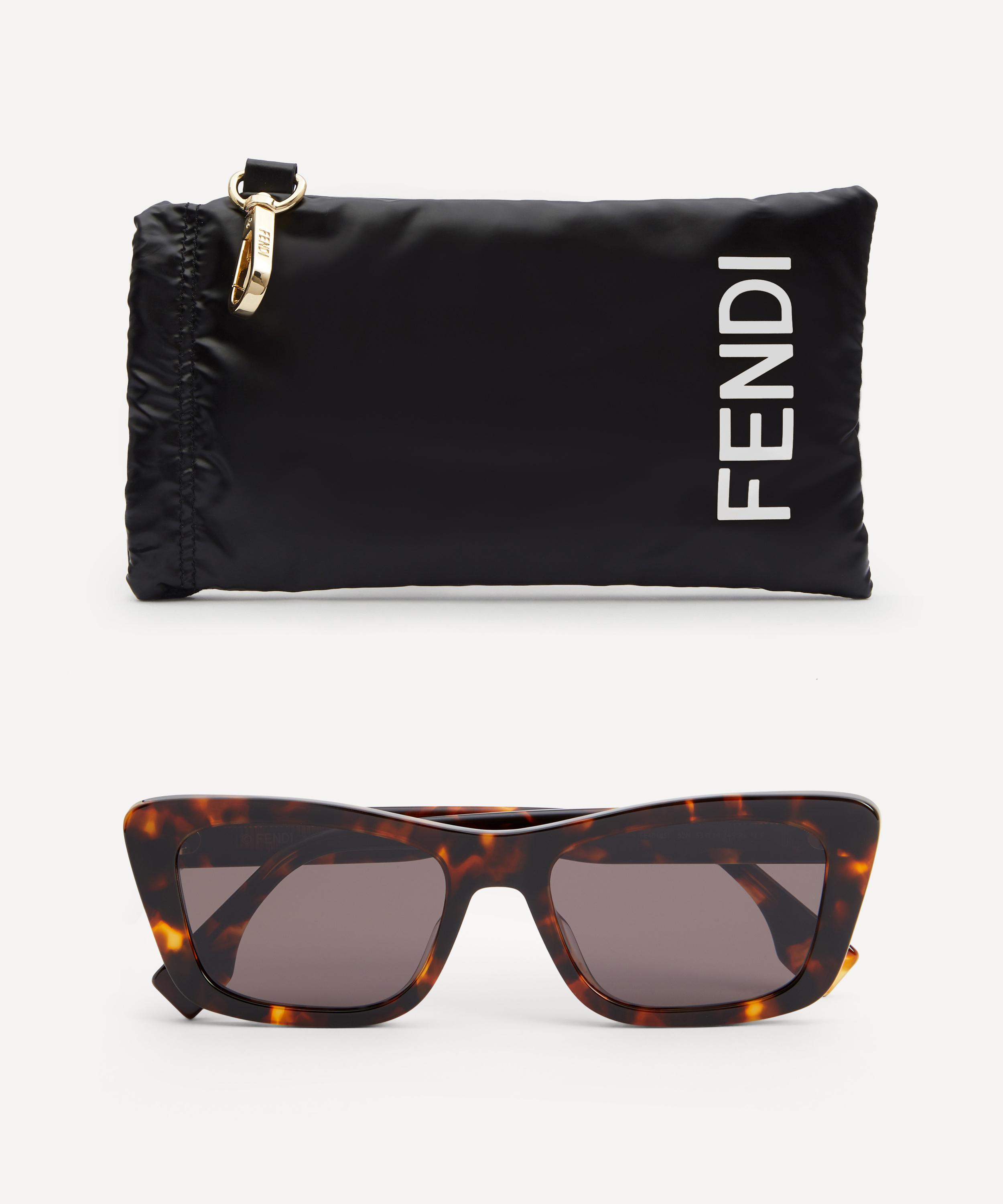 Fendi - Square Lettering Havana Acetate Sunglasses image number 3