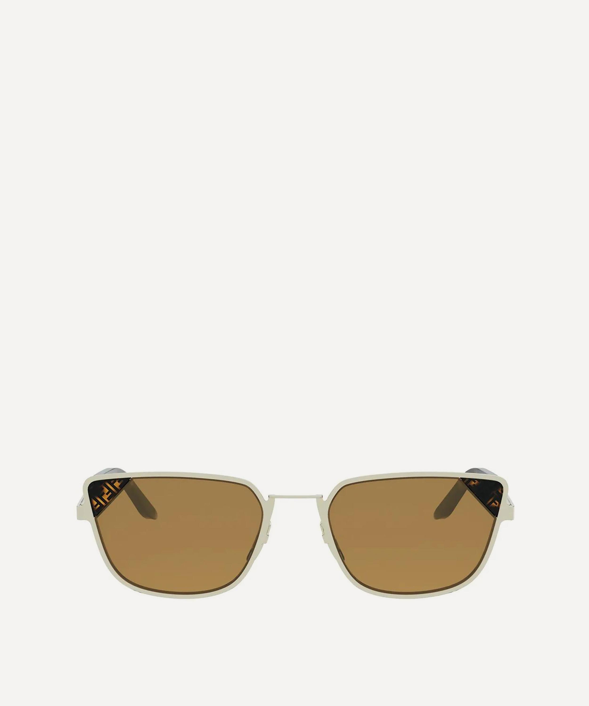 Fendi - Signature Rectangular Metal Sunglasses