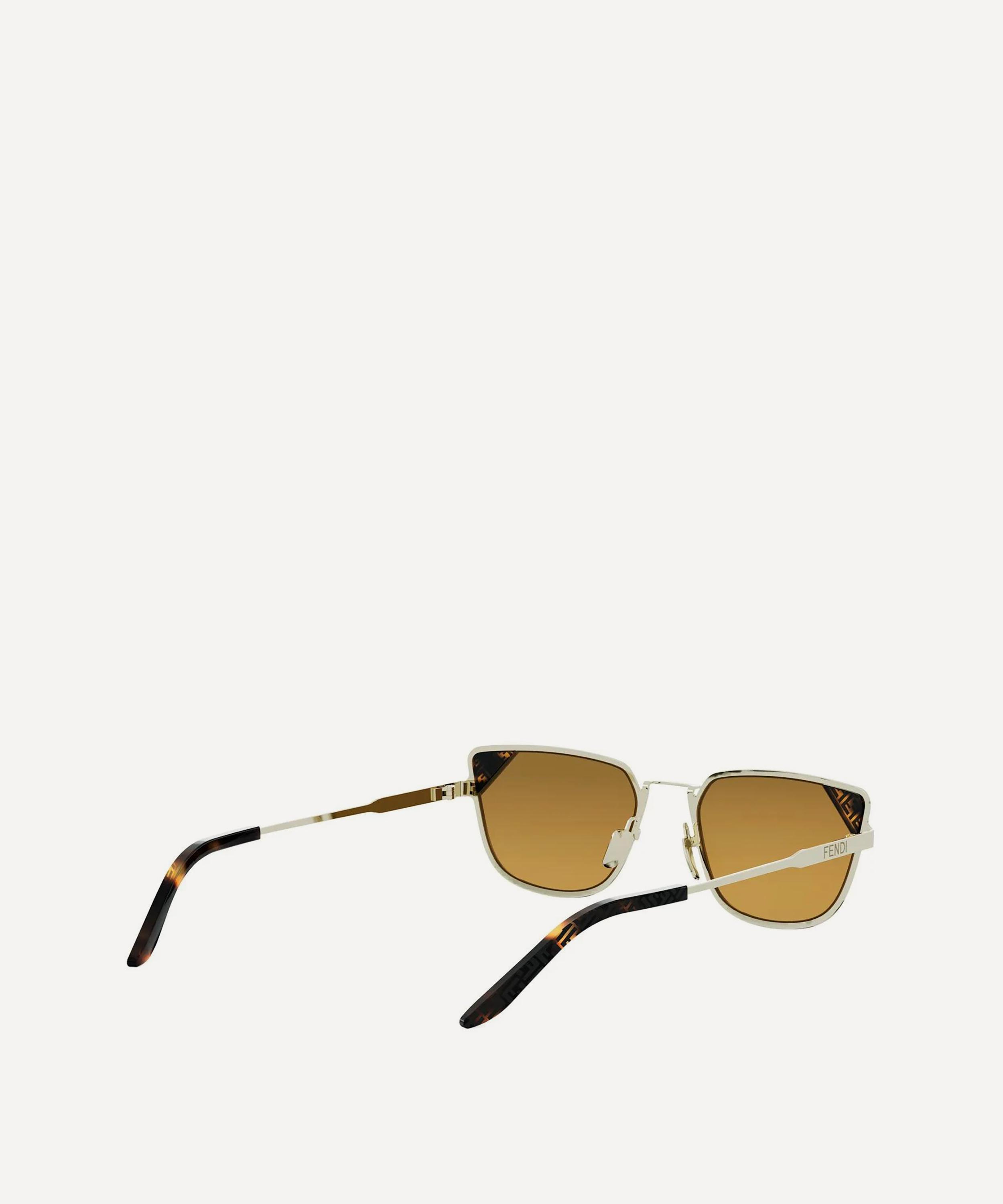 Fendi - Signature Rectangular Metal Sunglasses image number 3