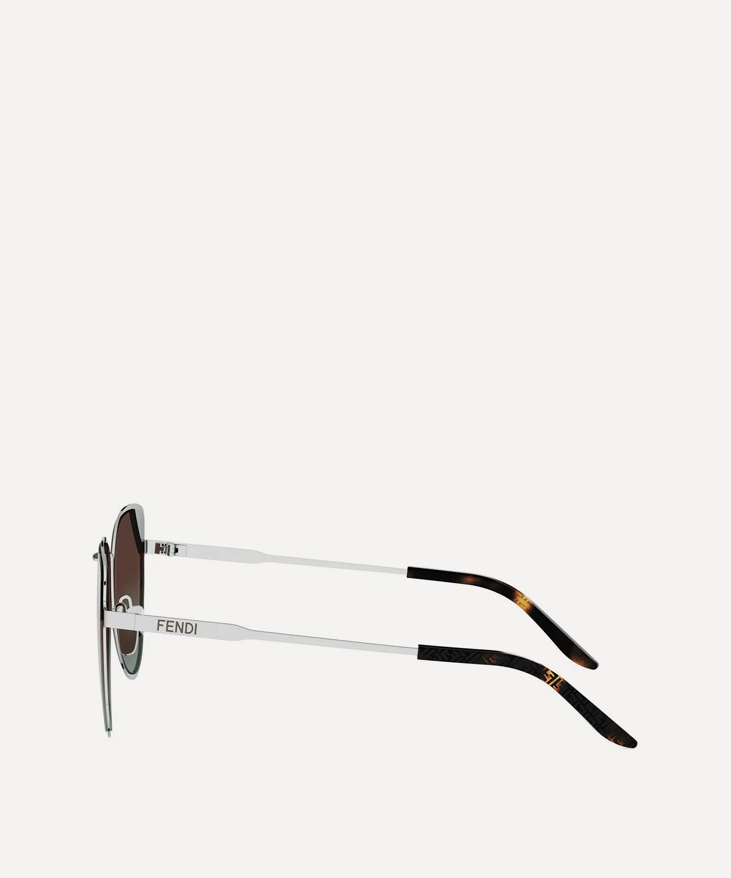 Fendi - Signature Pilot Metal Sunglasses image number 6