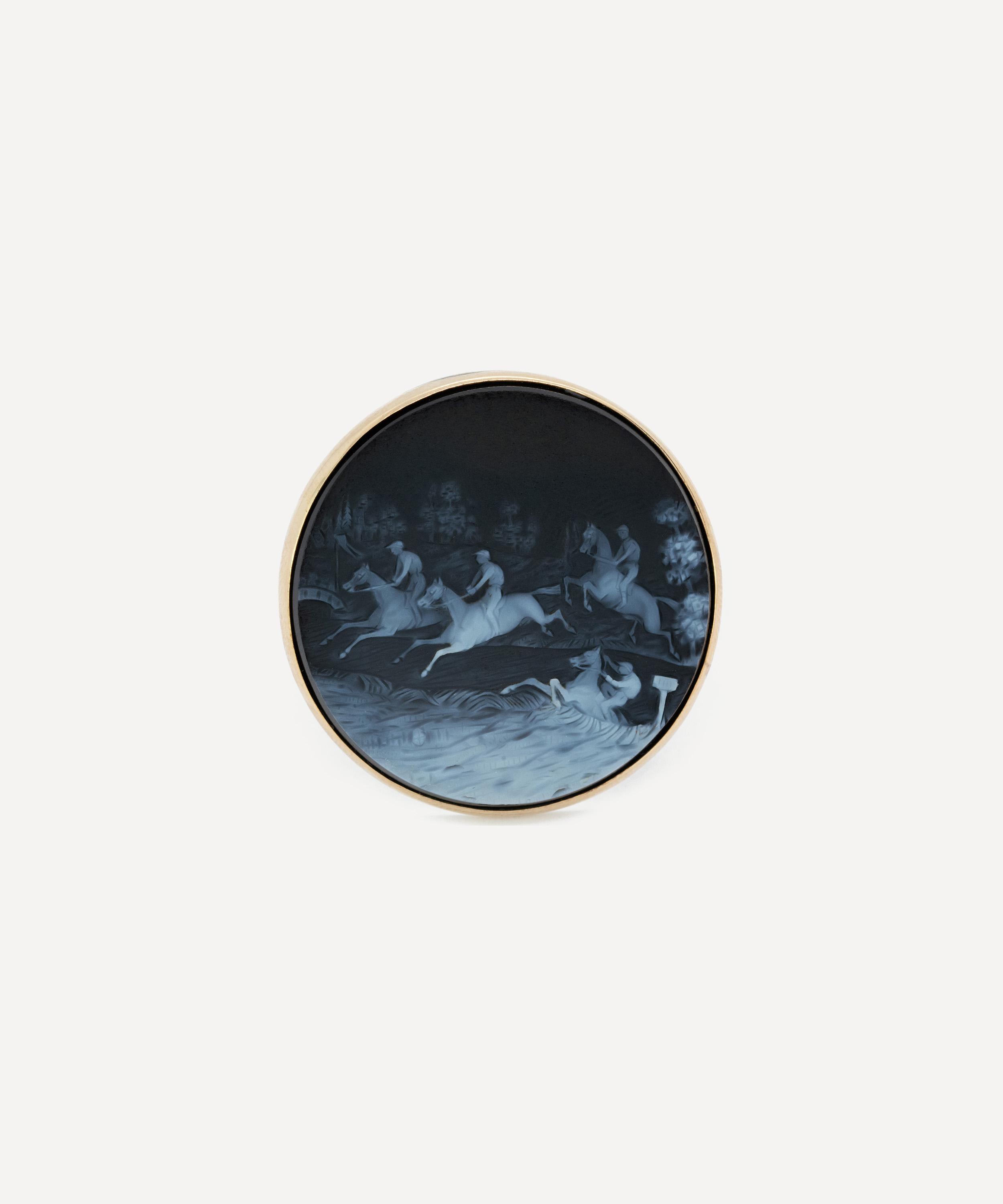 Kojis - 9ct Gold Horse Racing Cameo Brooch