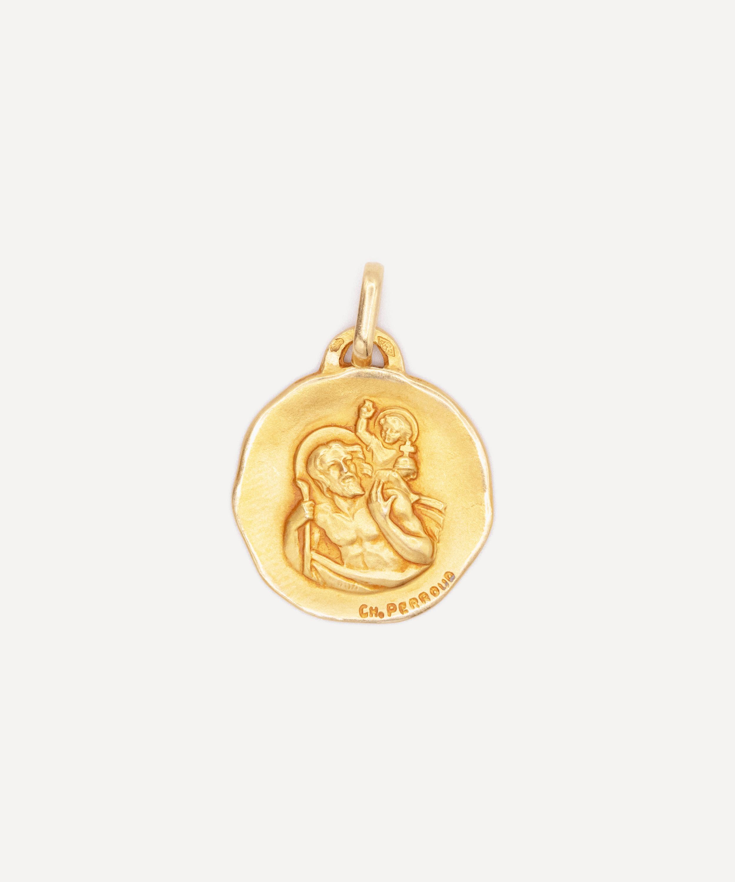 Kojis - 18ct Gold Vintage St Christopher Pendant image number 1
