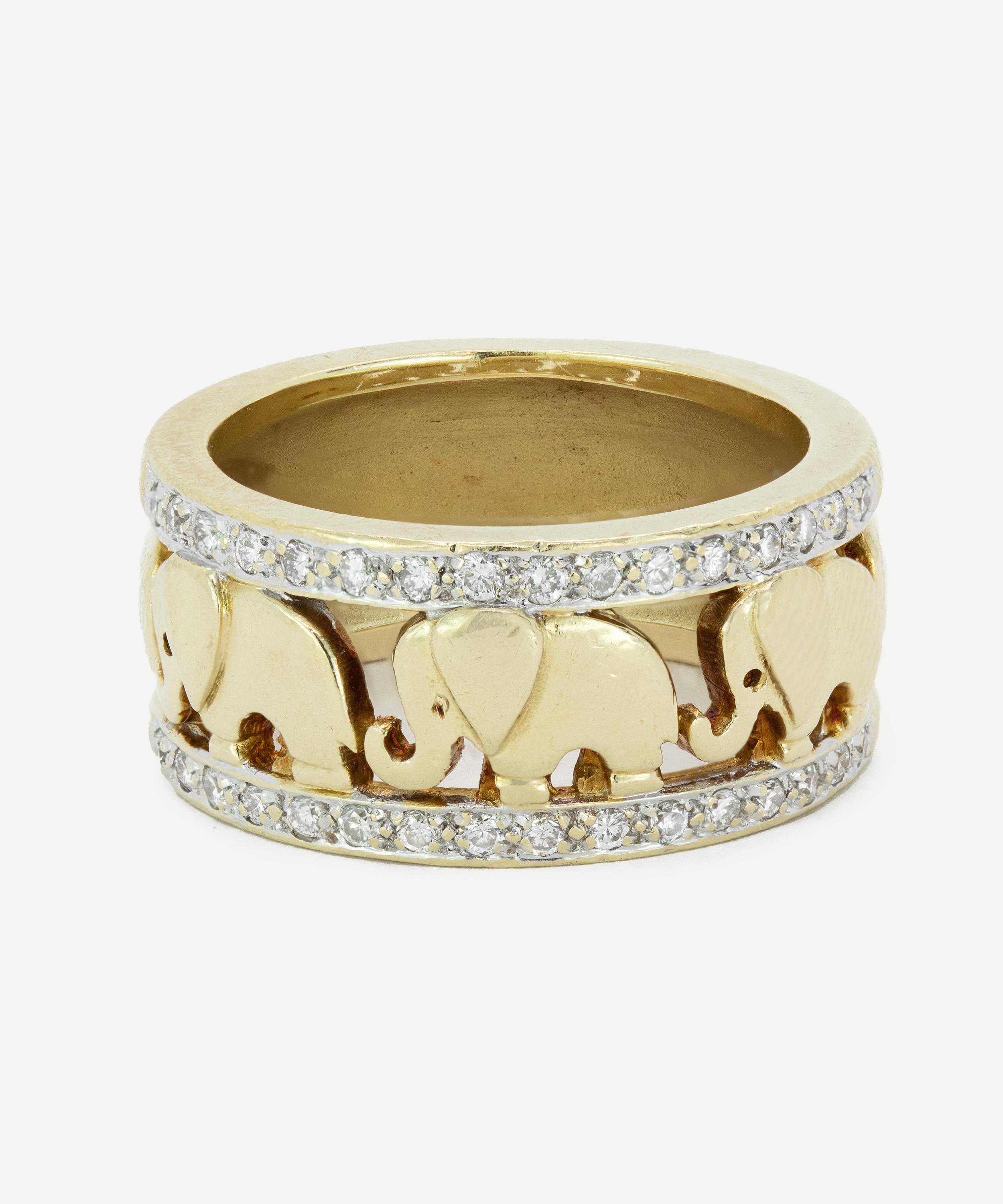 Kojis - 14ct Gold Vintage Elephant Band Ring