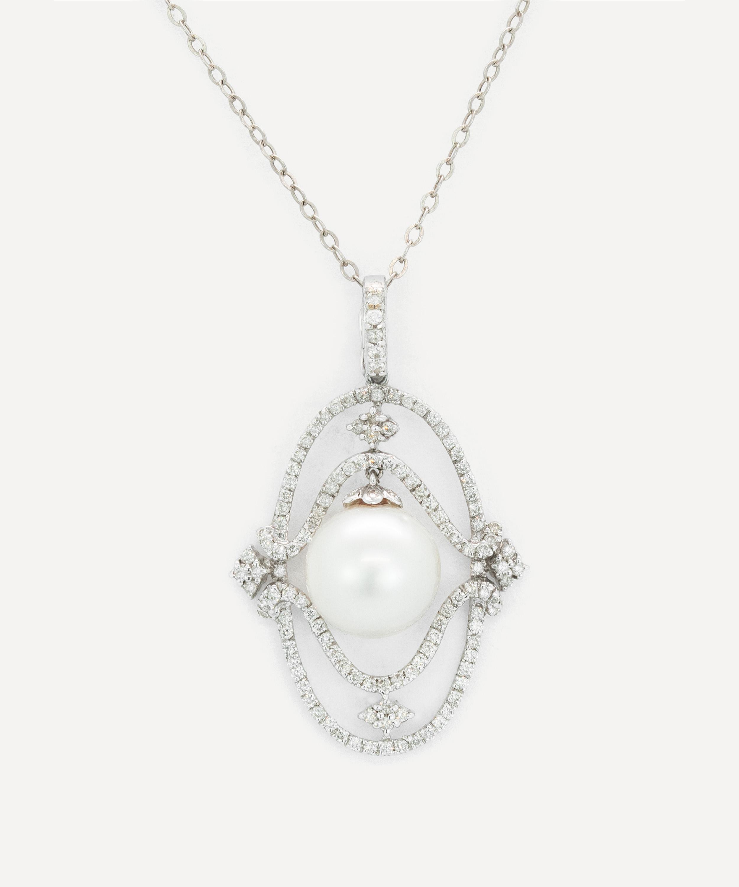 Kojis - 18ct White Gold South Sea Pearl and Diamond Pendant