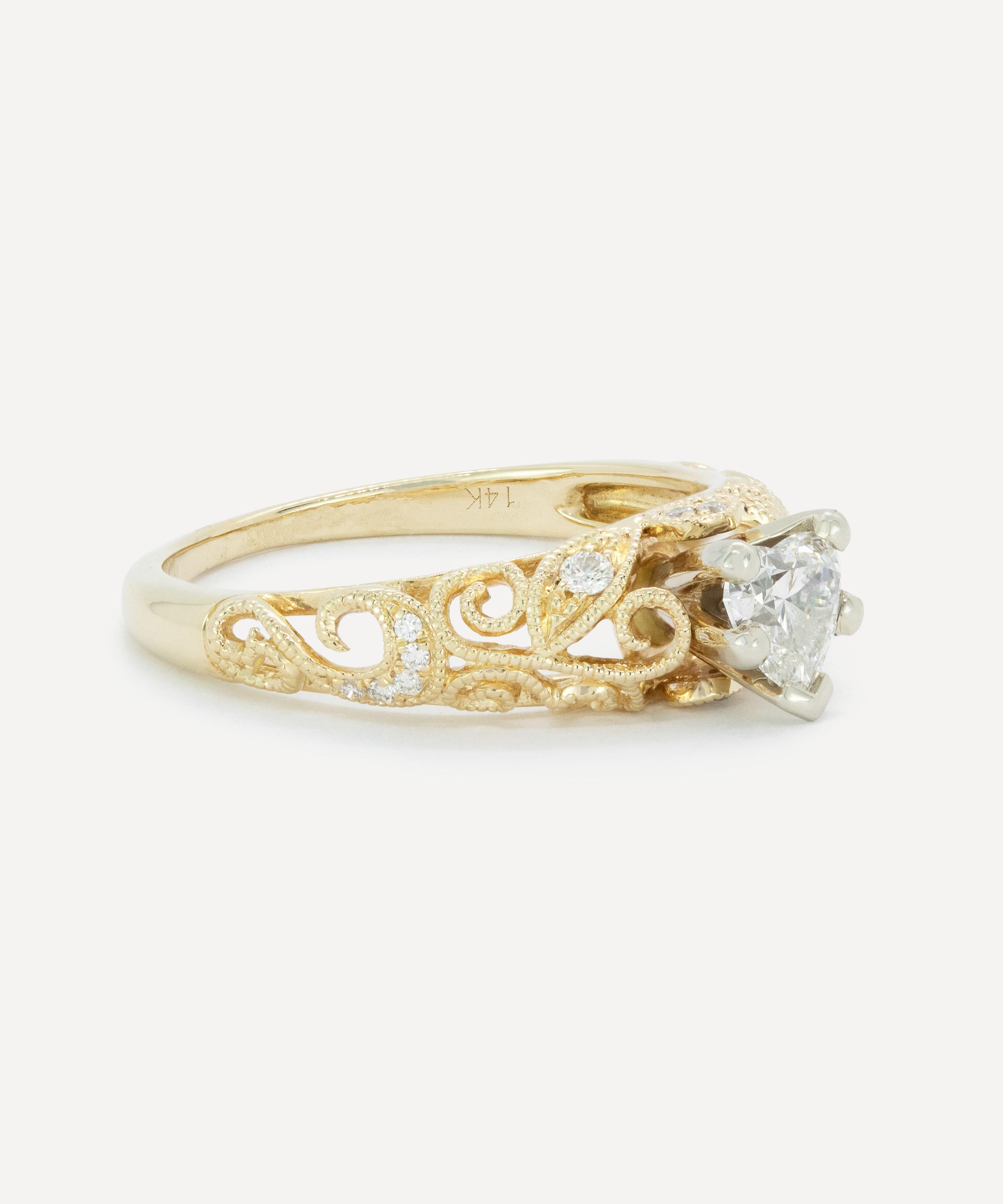 Kojis - 14ct Gold Heart Cut Diamond Ring image number 1