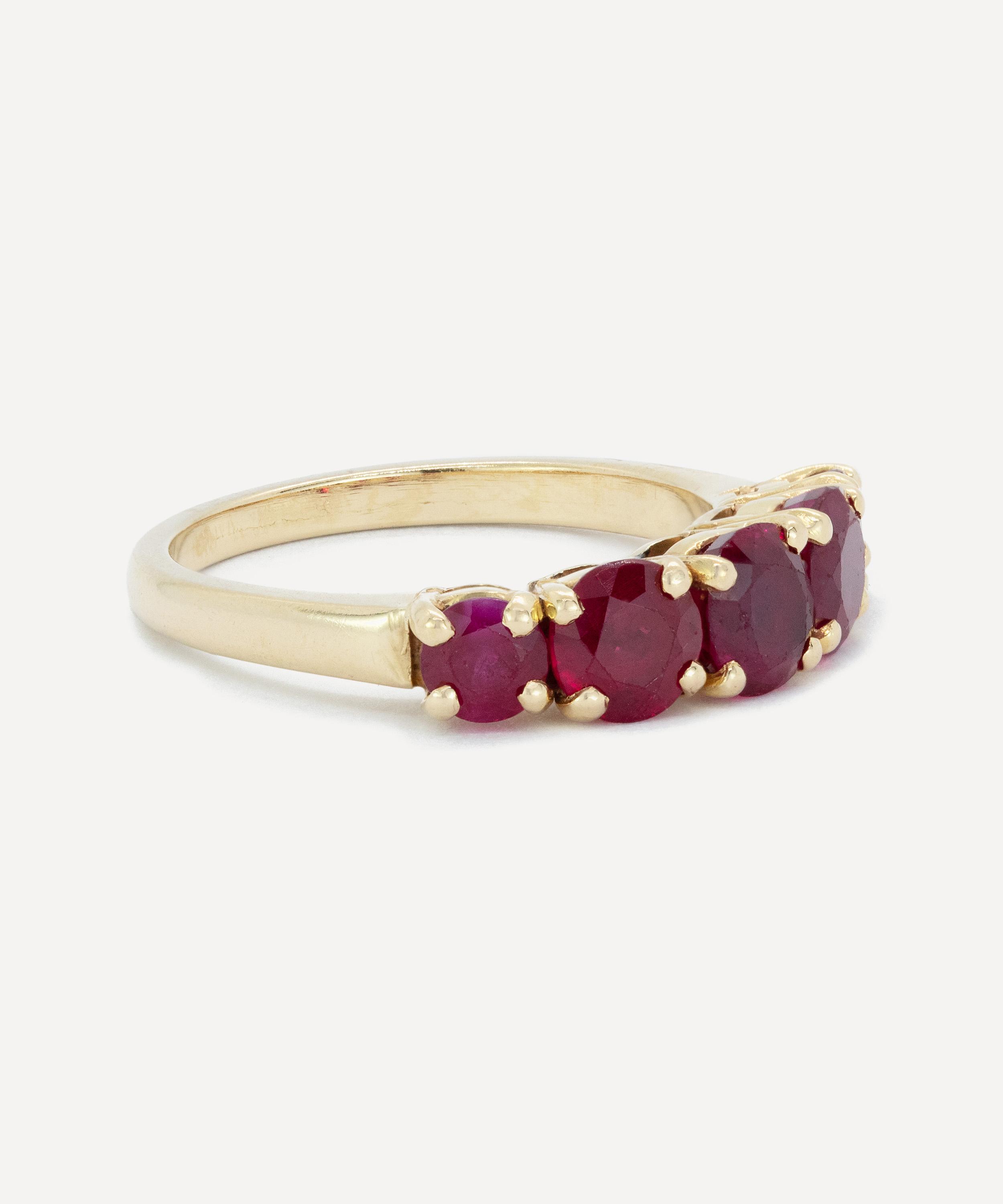Kojis - 18ct Gold Five stone Ruby Ring image number 1