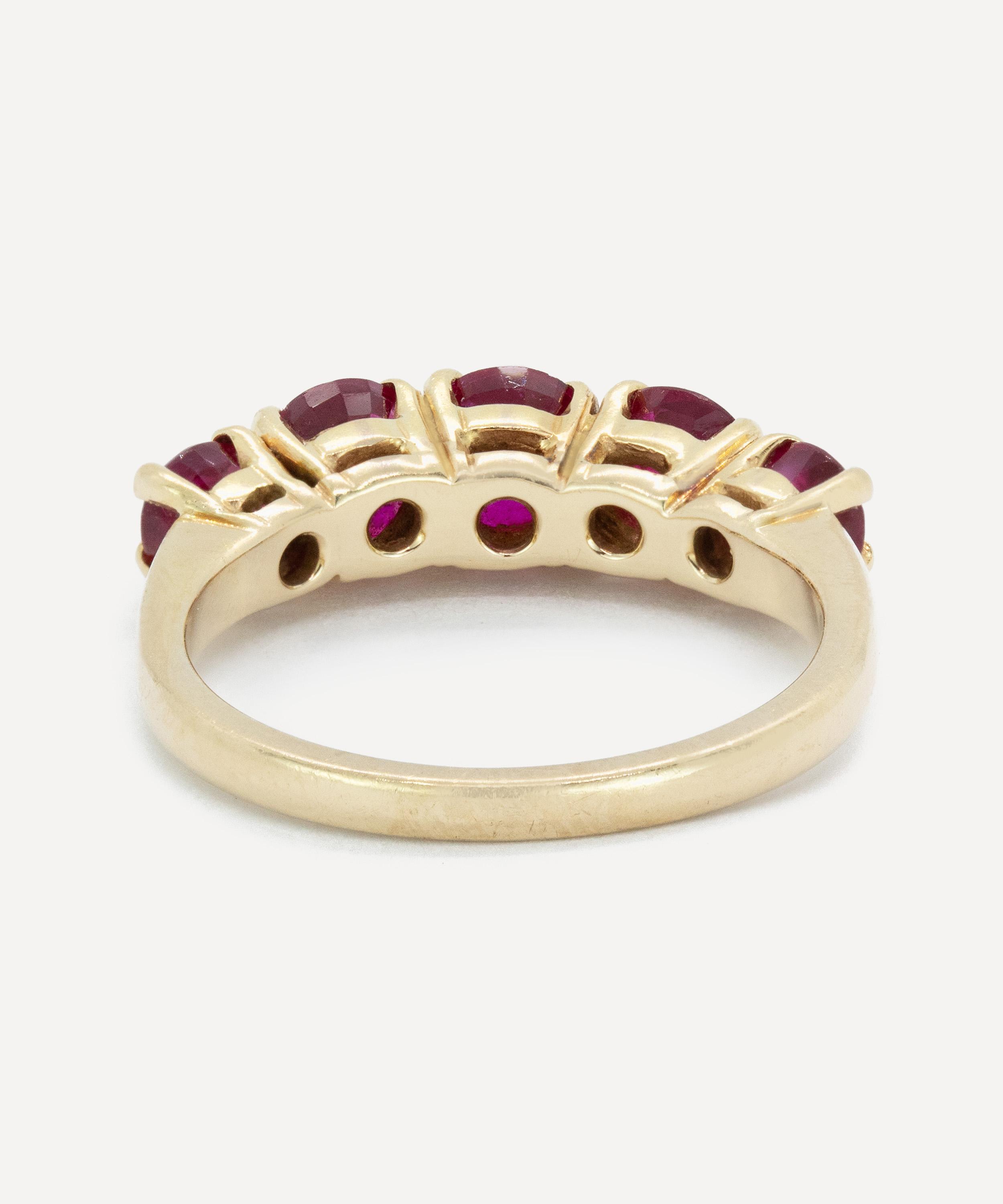 Kojis - 18ct Gold Five stone Ruby Ring image number 2