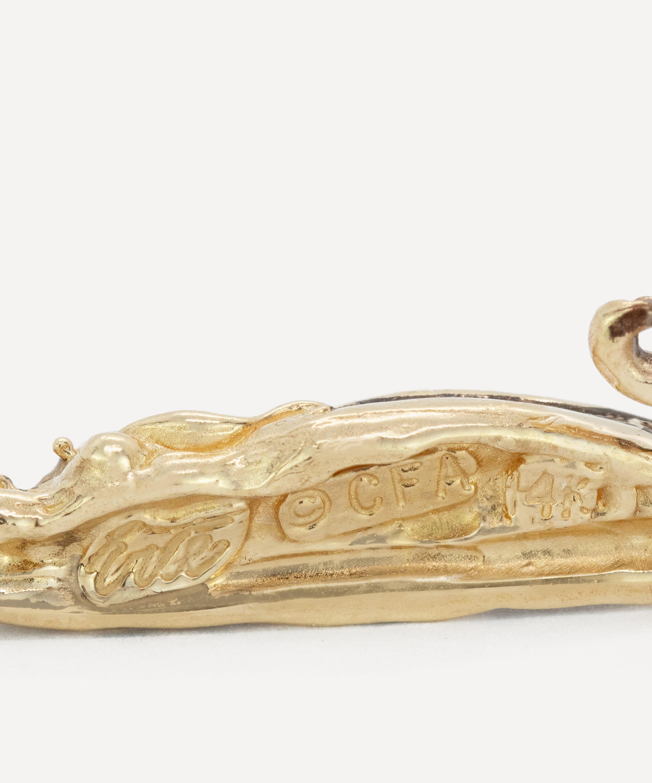 Kojis - 14ct Gold Ert&eacute; Letter J Brooch image number 2