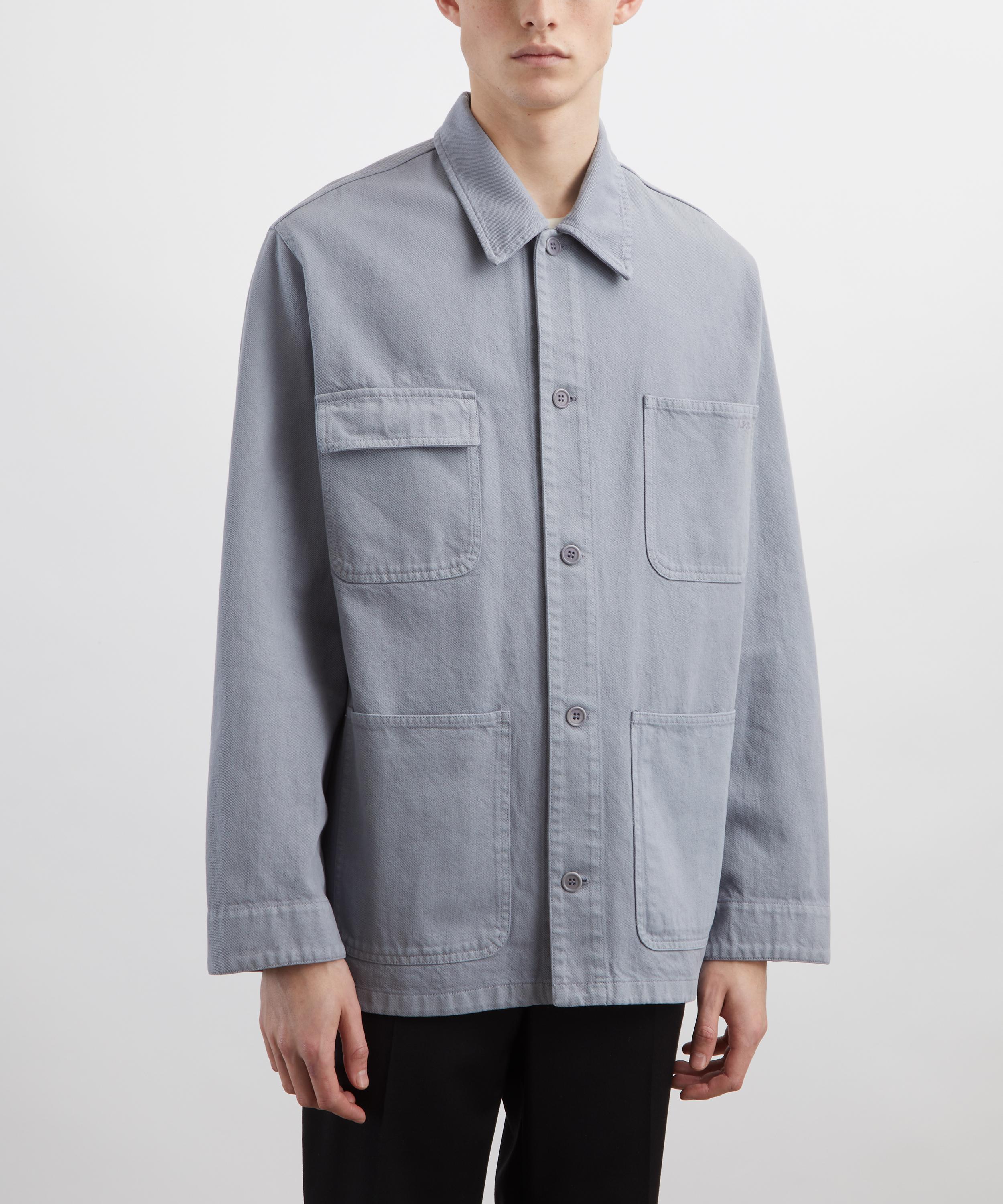 A.P.C. - Blue Grey Loose-Fit Overshirt Jacket image number 2