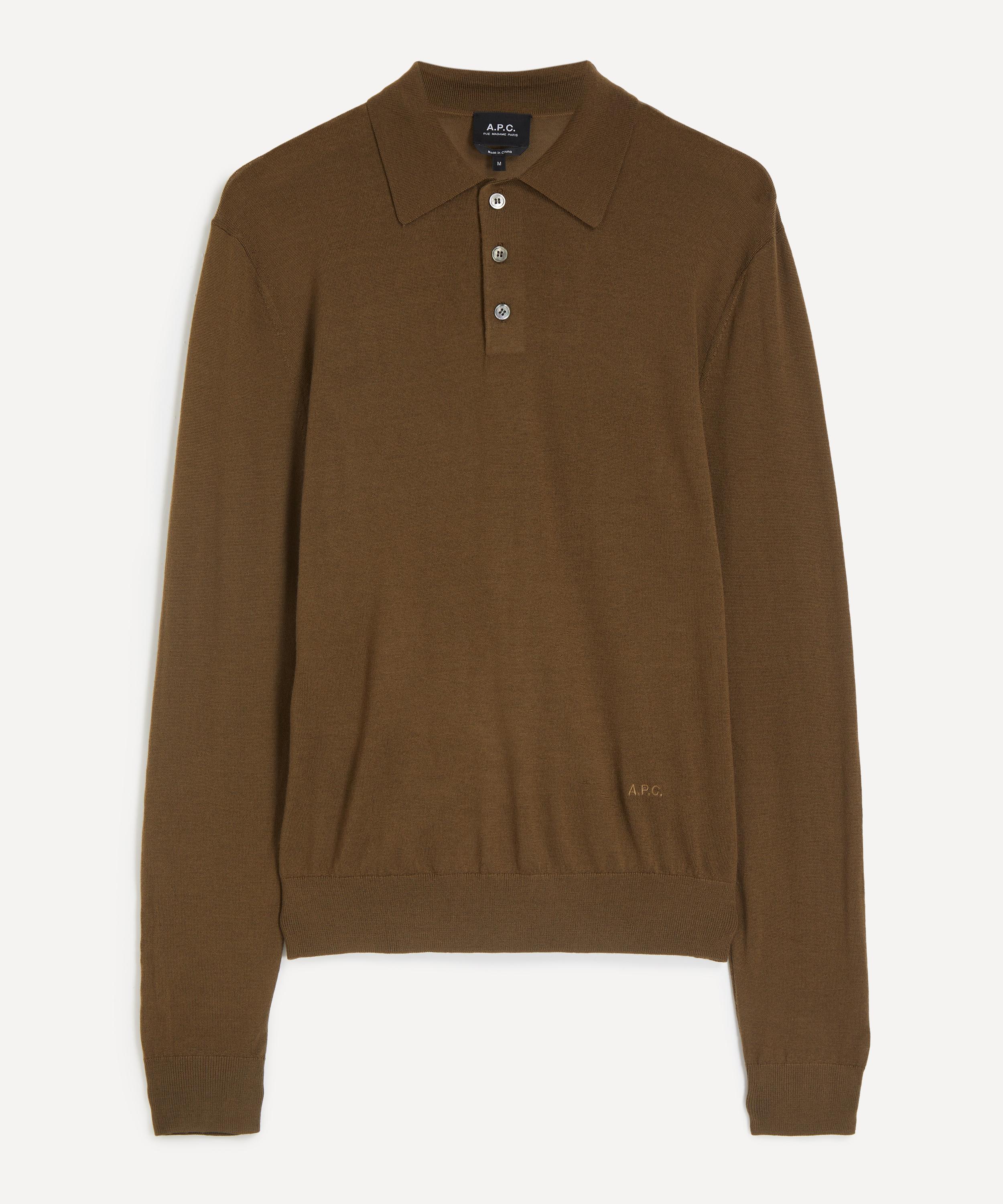 A.P.C. - Khaki Green Wool Polo Shirt