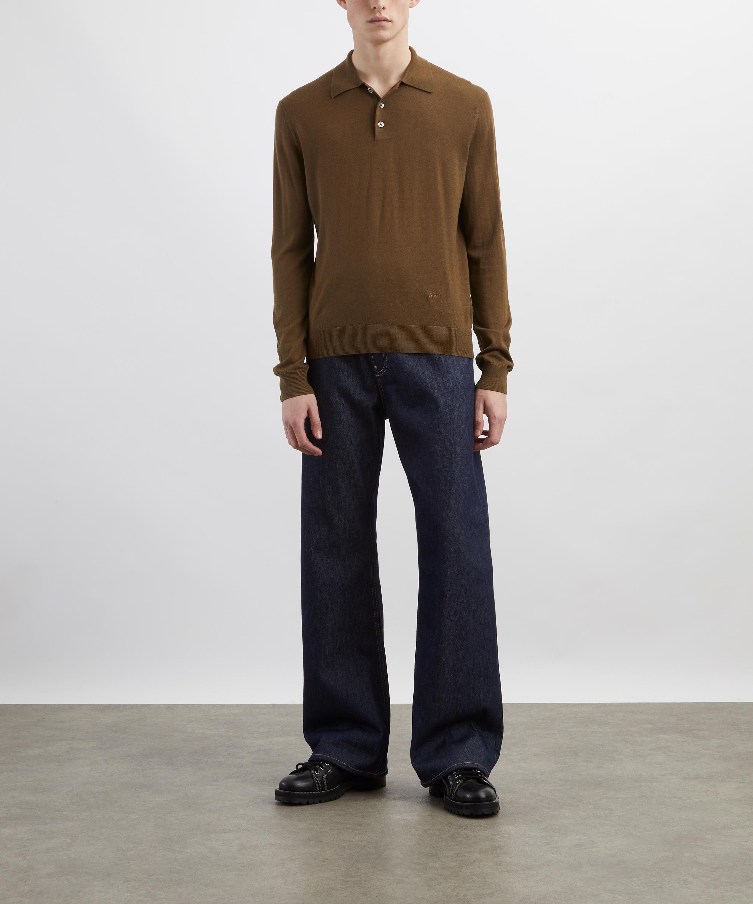 A.P.C. - Khaki Green Wool Polo Shirt image number 1