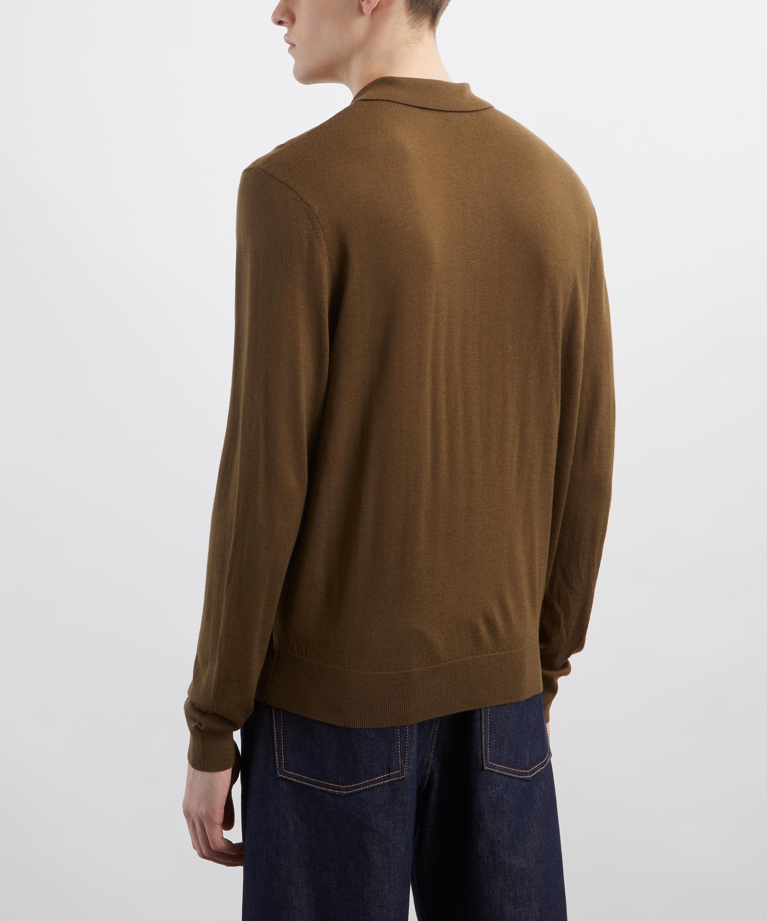 A.P.C. - Khaki Green Wool Polo Shirt image number 3