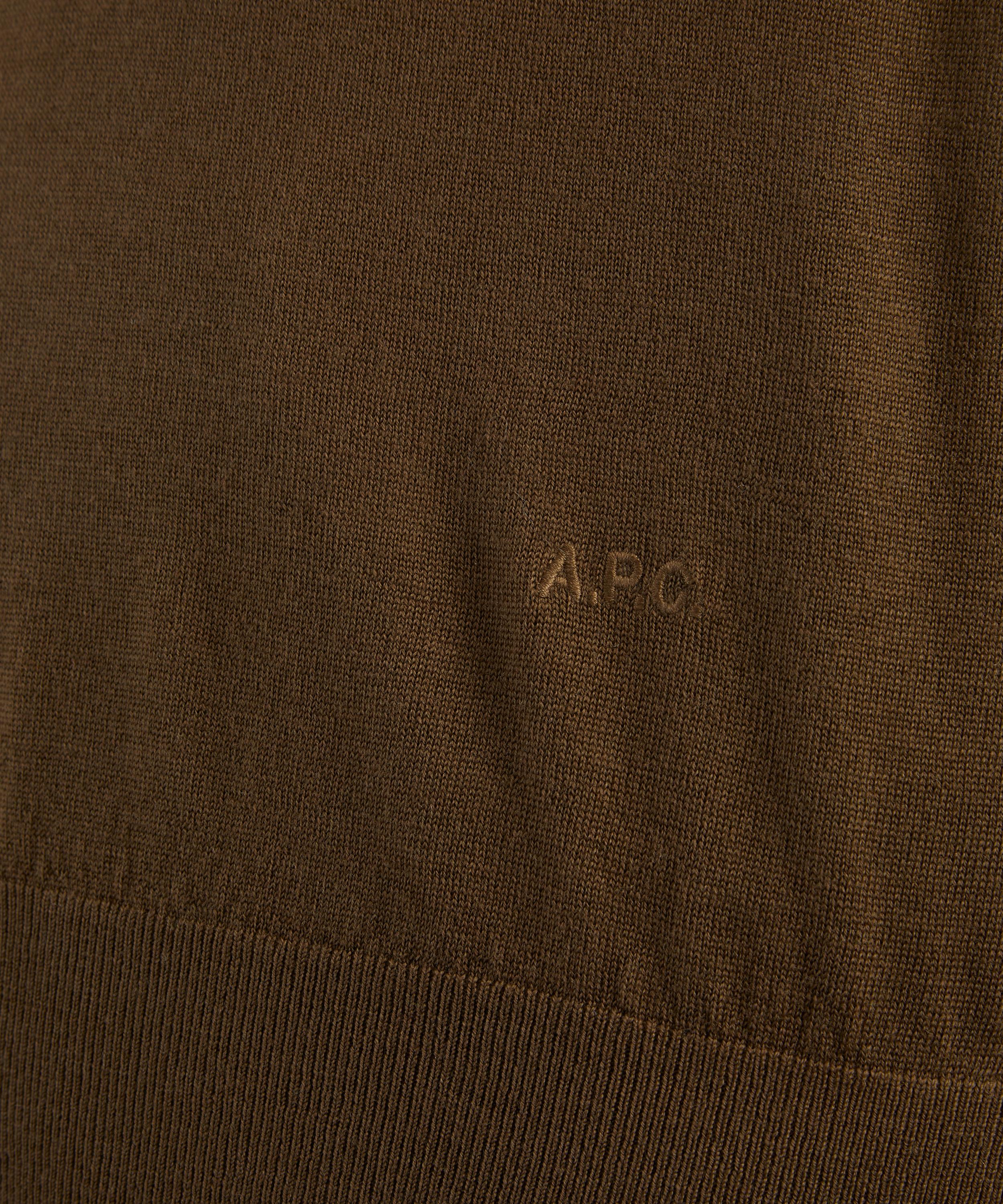 A.P.C. - Khaki Green Wool Polo Shirt image number 4