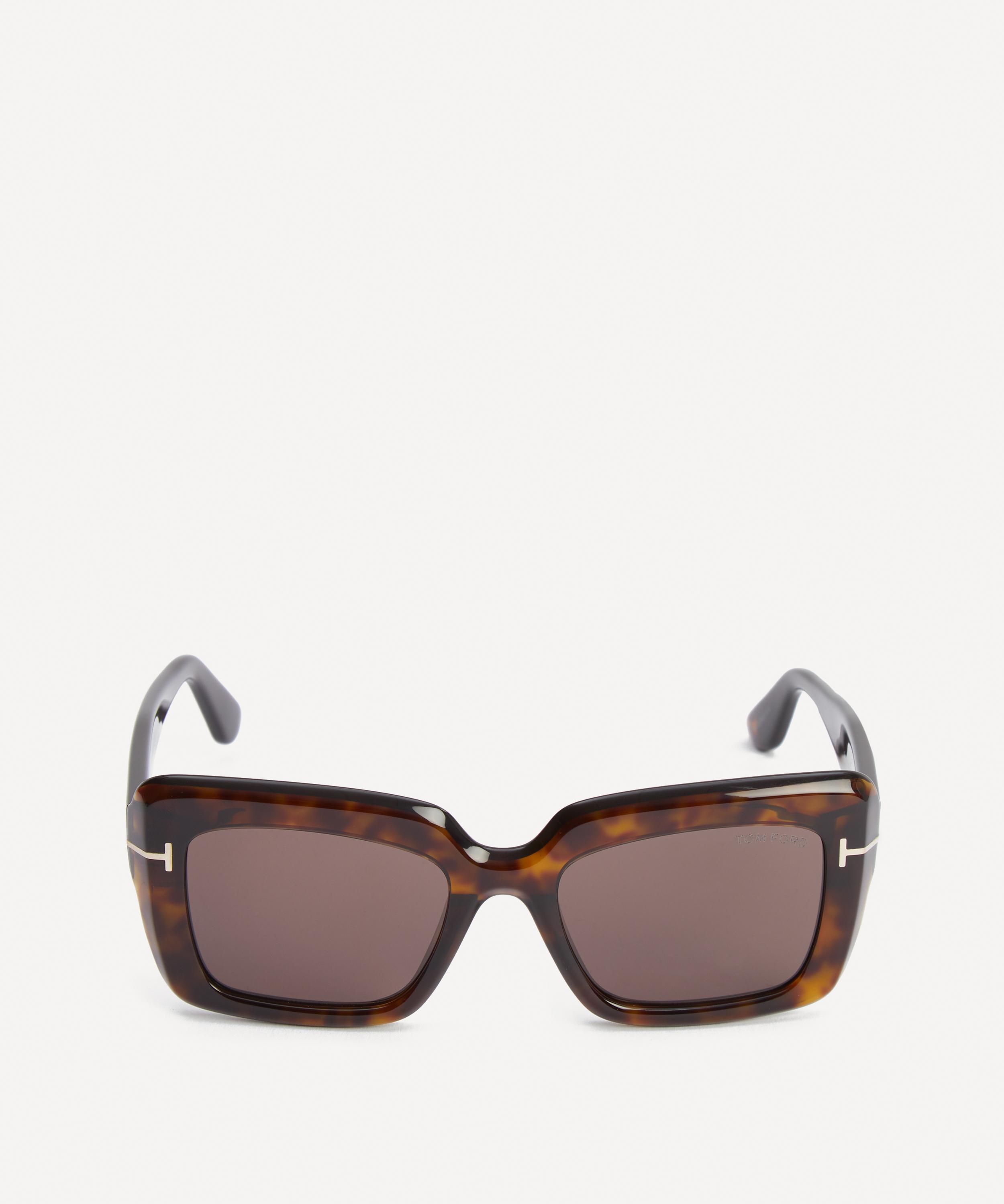 Tom Ford - Leila Rectangle Havana Sunglasses