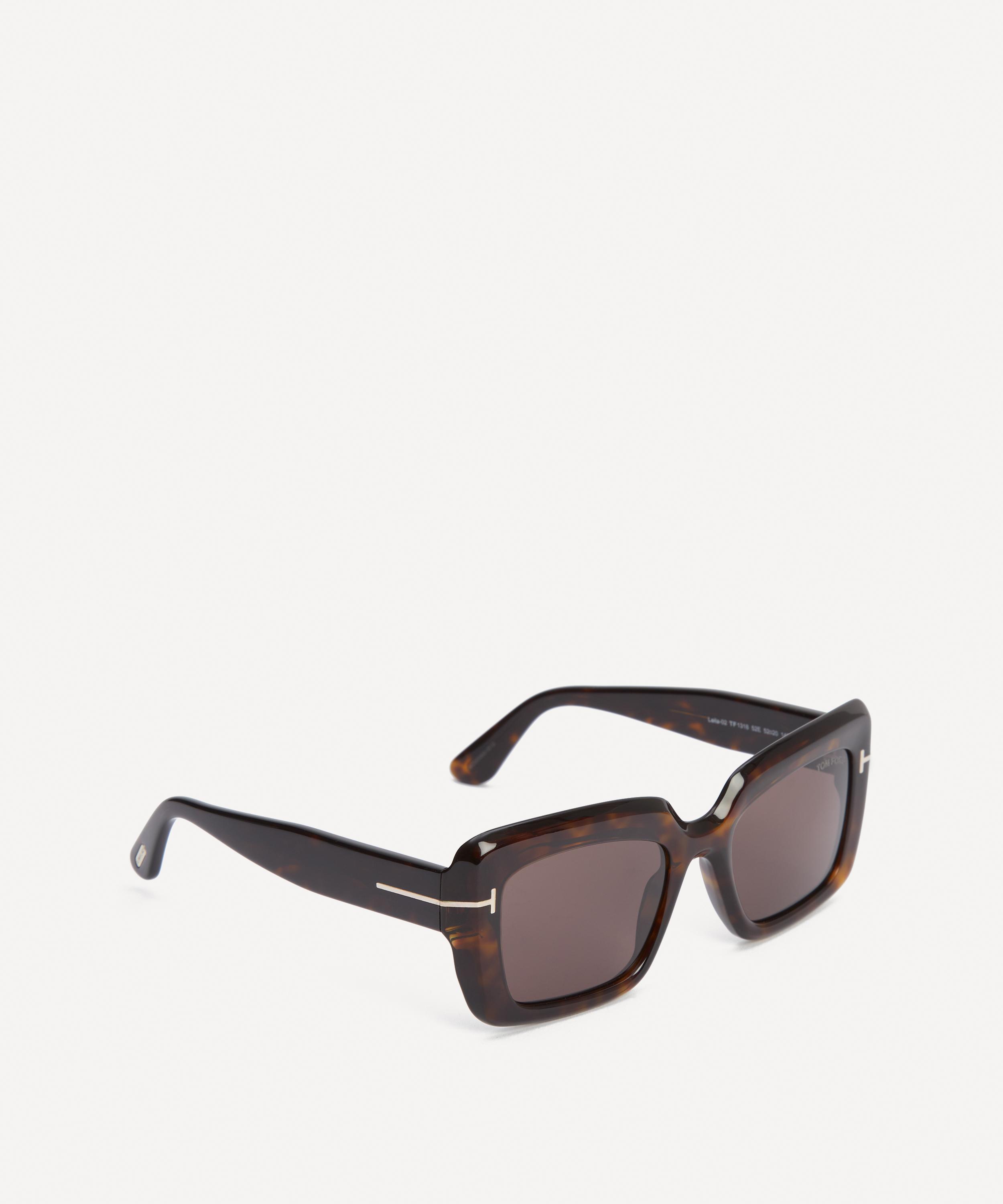 Tom Ford - Leila Rectangle Havana Sunglasses image number 1