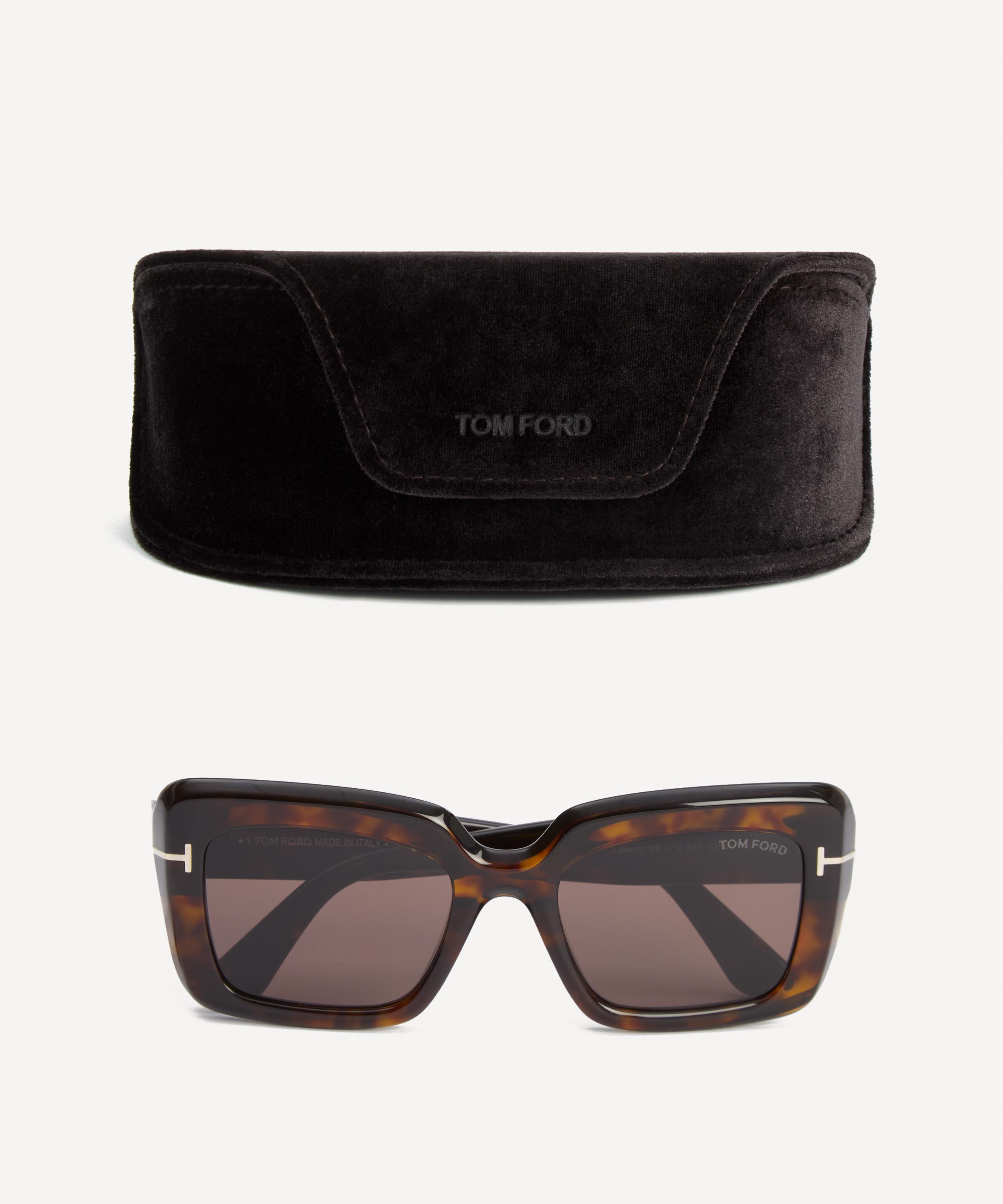 Tom Ford - Leila Rectangle Havana Sunglasses image number 3