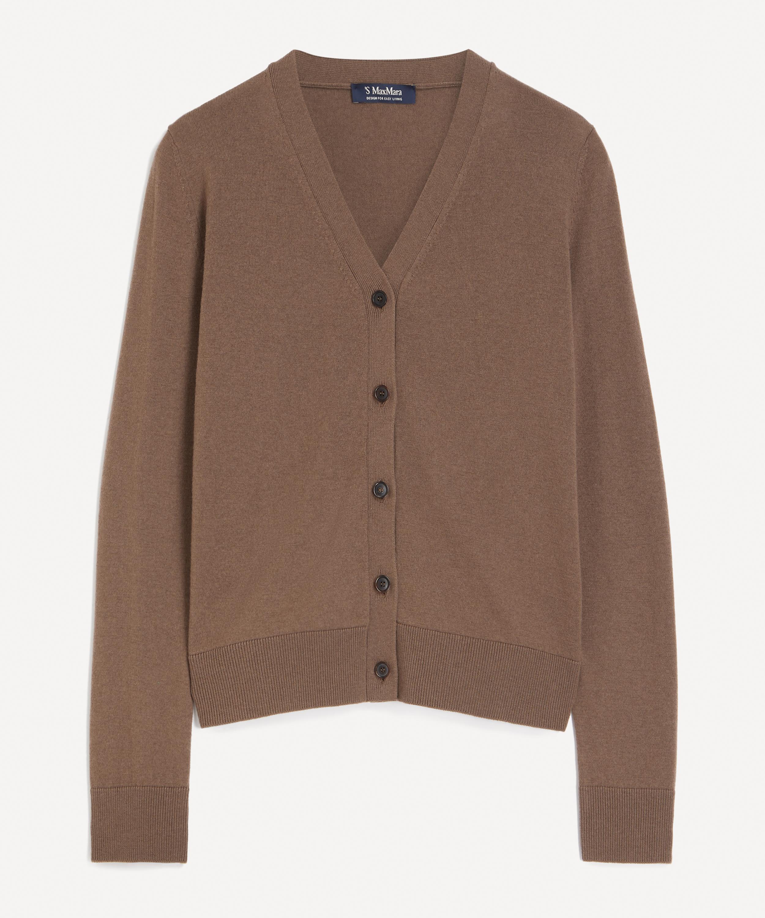 S Max Mara - Ribes Hazelnut Wool Cardigan