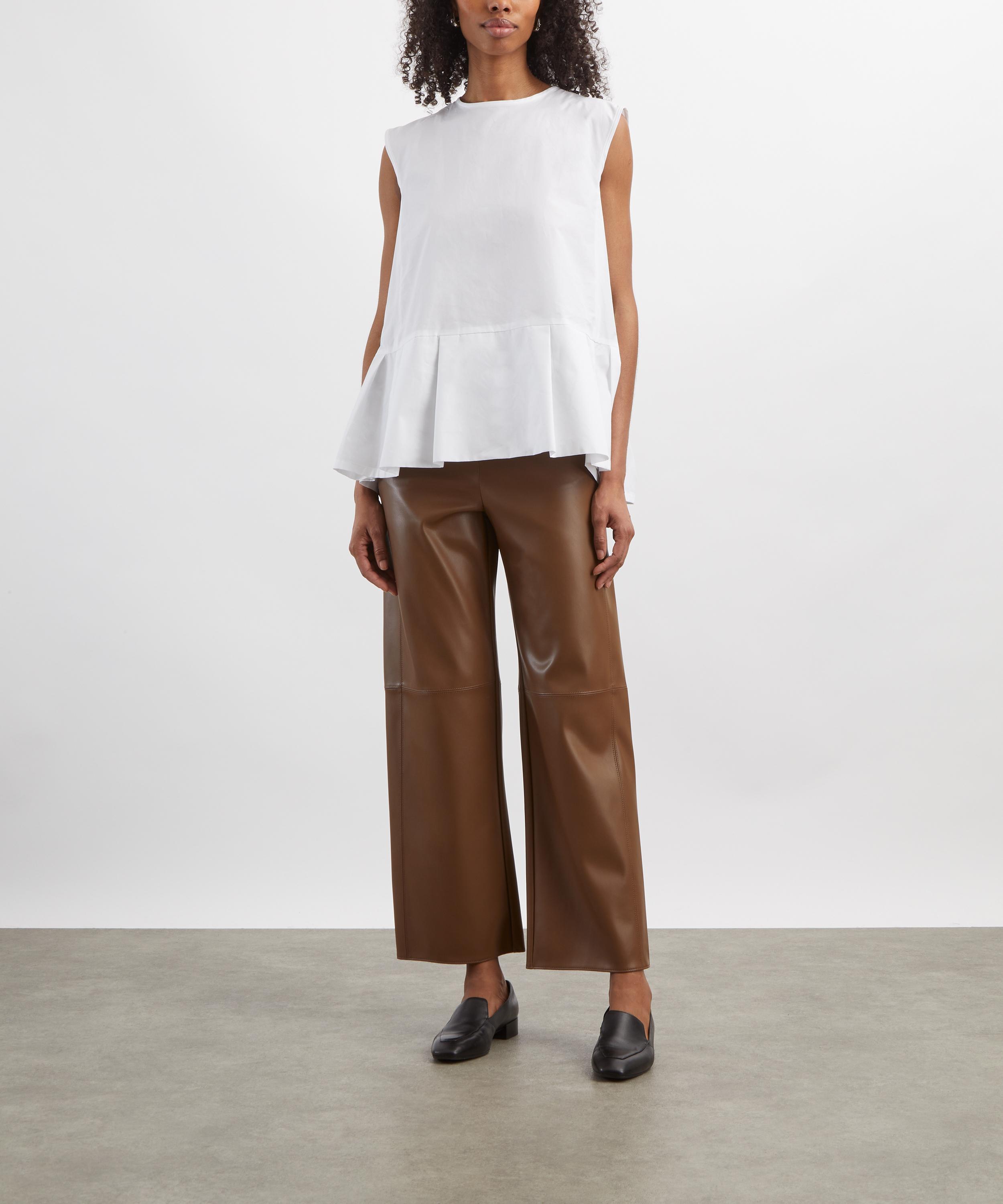 S Max Mara - Sorriso Tobacco Coated Fabric Trousers image number 1