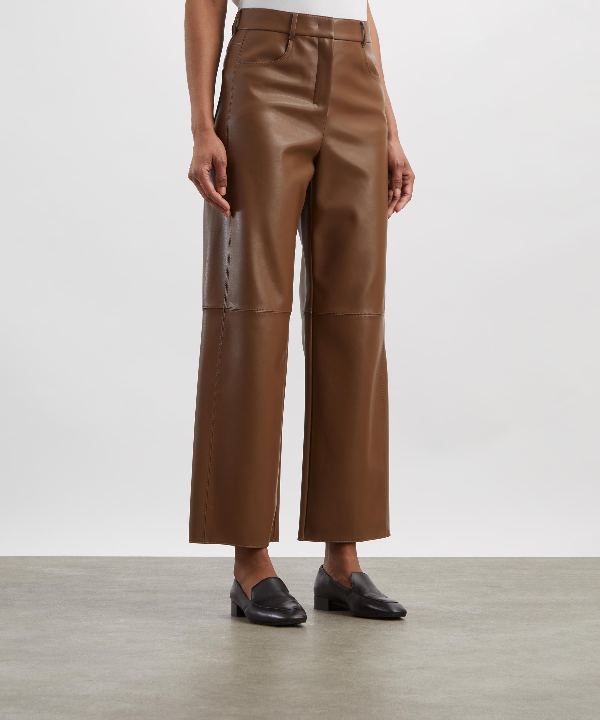 S Max Mara - Sorriso Tobacco Coated Fabric Trousers image number 2