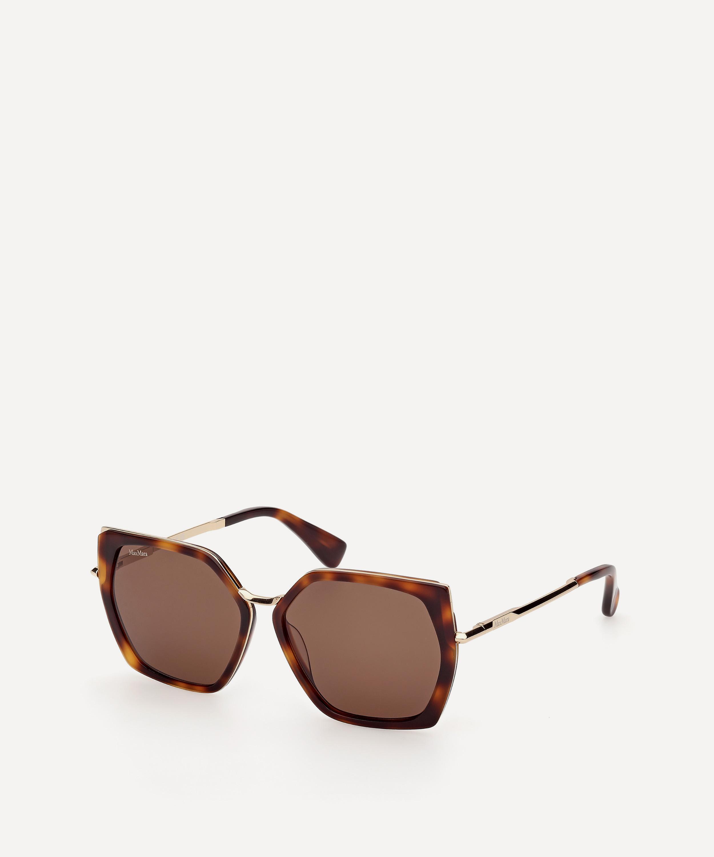 Max Mara - Miller Dark Havana Geometric Sunglasses image number 1