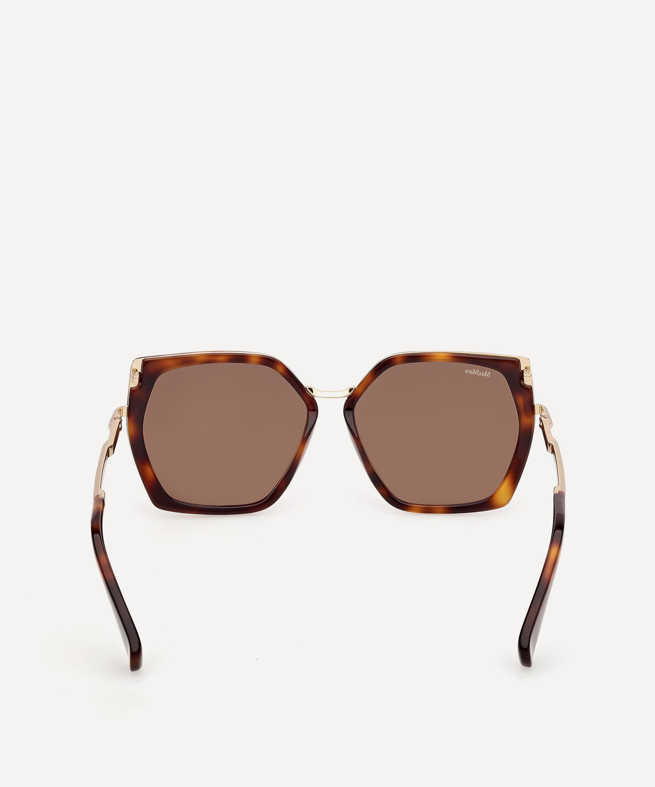 Max Mara - Miller Dark Havana Geometric Sunglasses image number 4