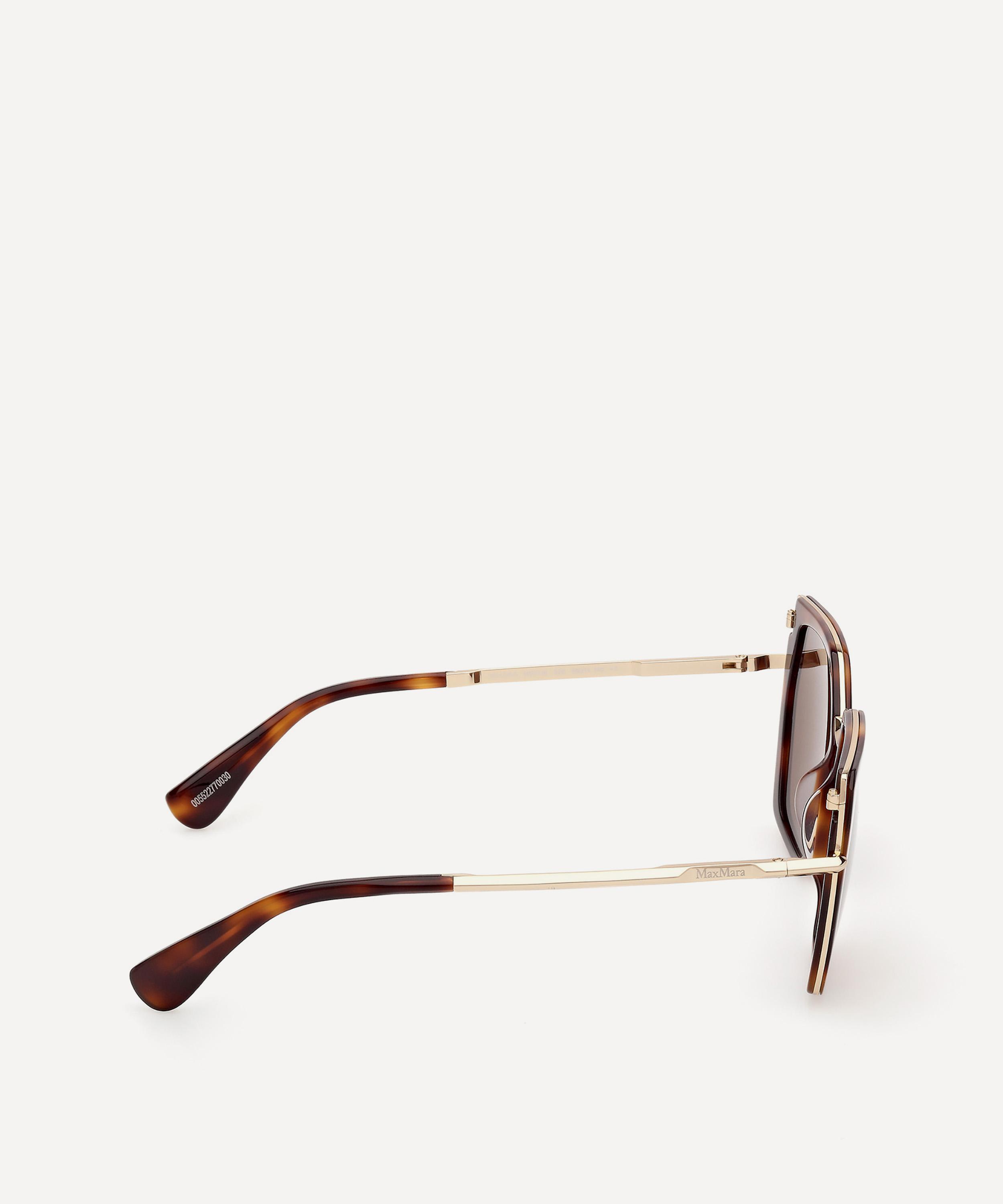 Max Mara - Miller Dark Havana Geometric Sunglasses image number 6