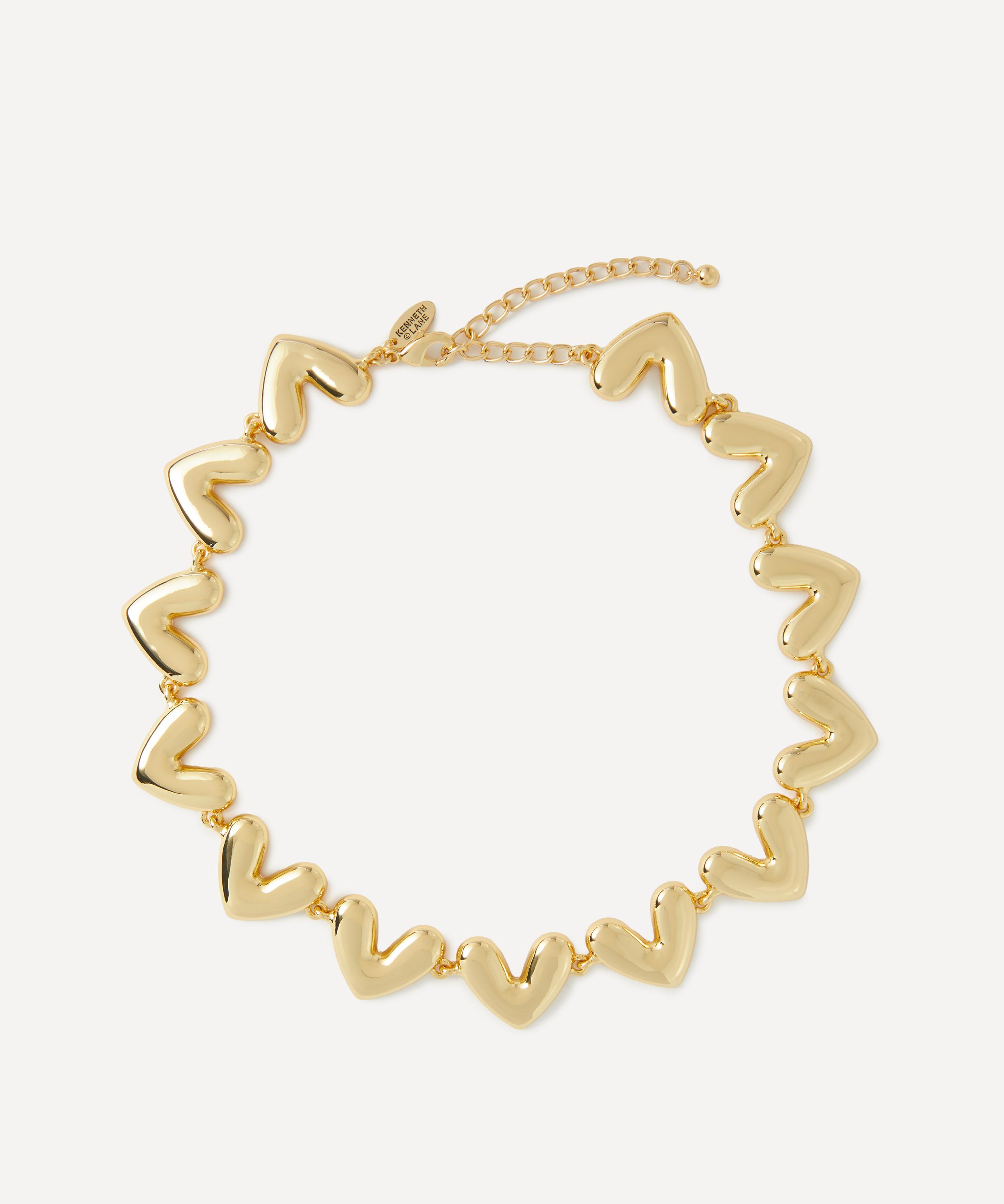 Kenneth Jay Lane - Gold-Plated Heart Lobster Claw Necklace