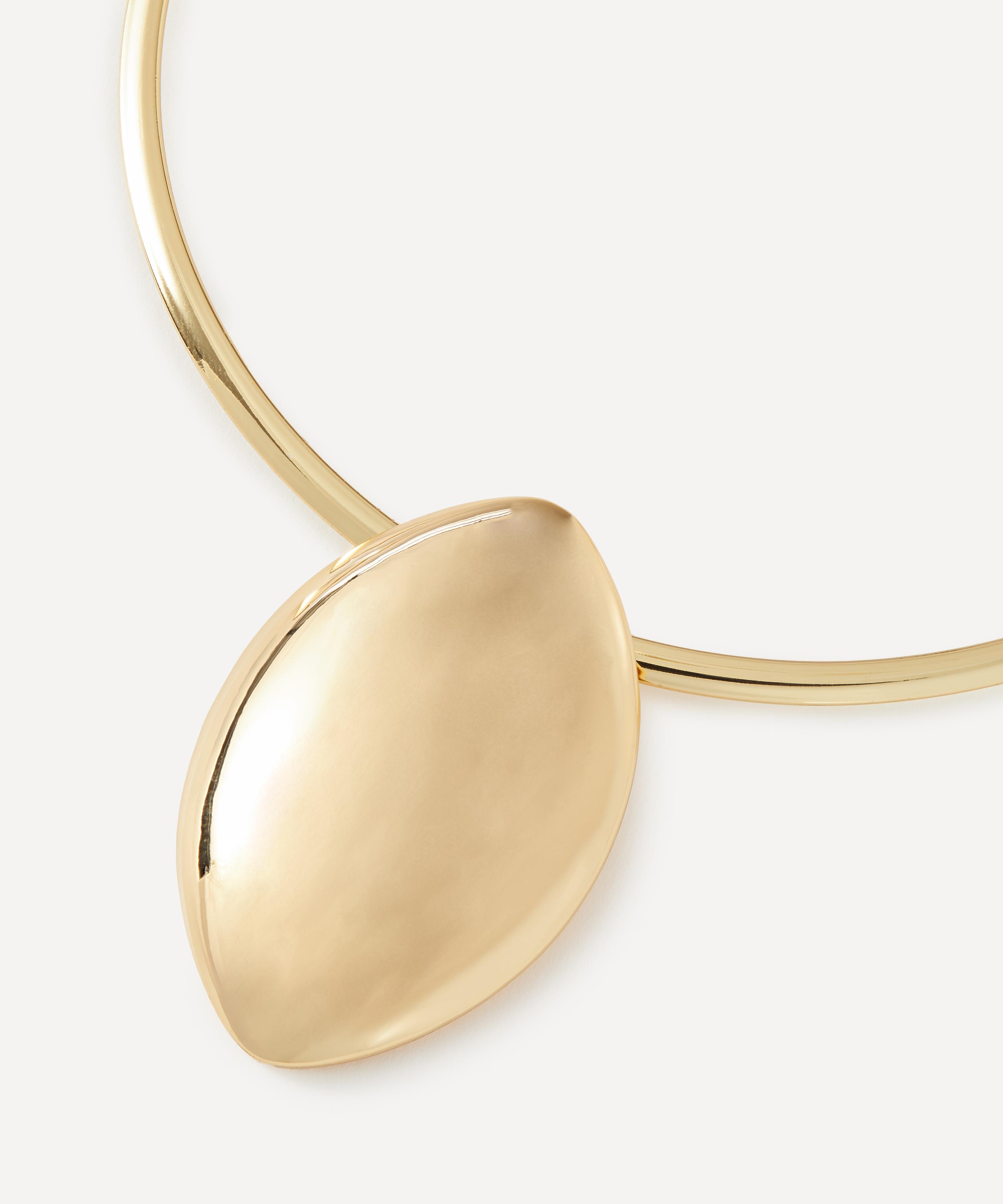 Kenneth Jay Lane - Gold-Plated Oval Pendant Open Collar Necklace image number 1