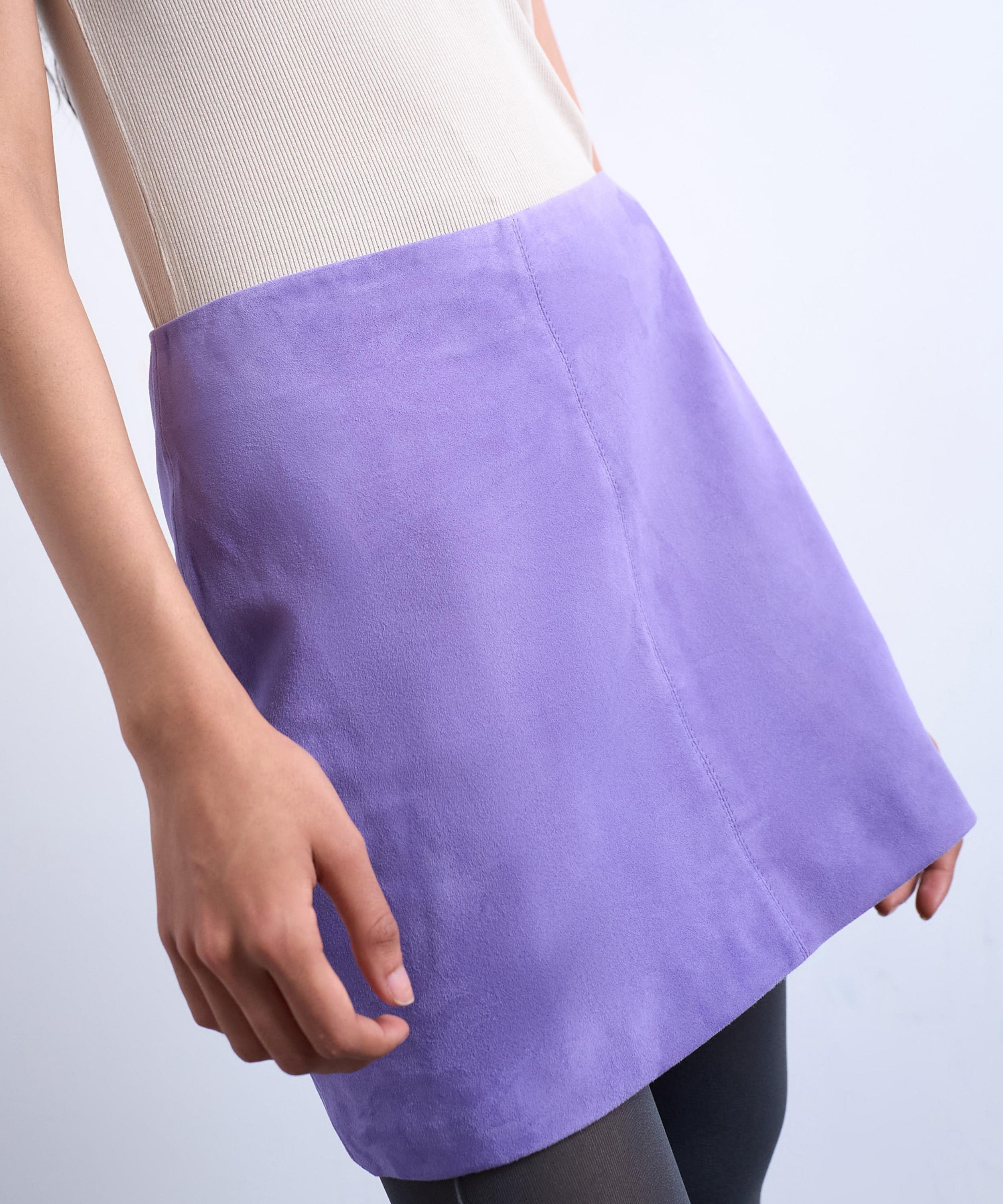 TOPSHOP - Purple Suede Pelmet Mini Skirt