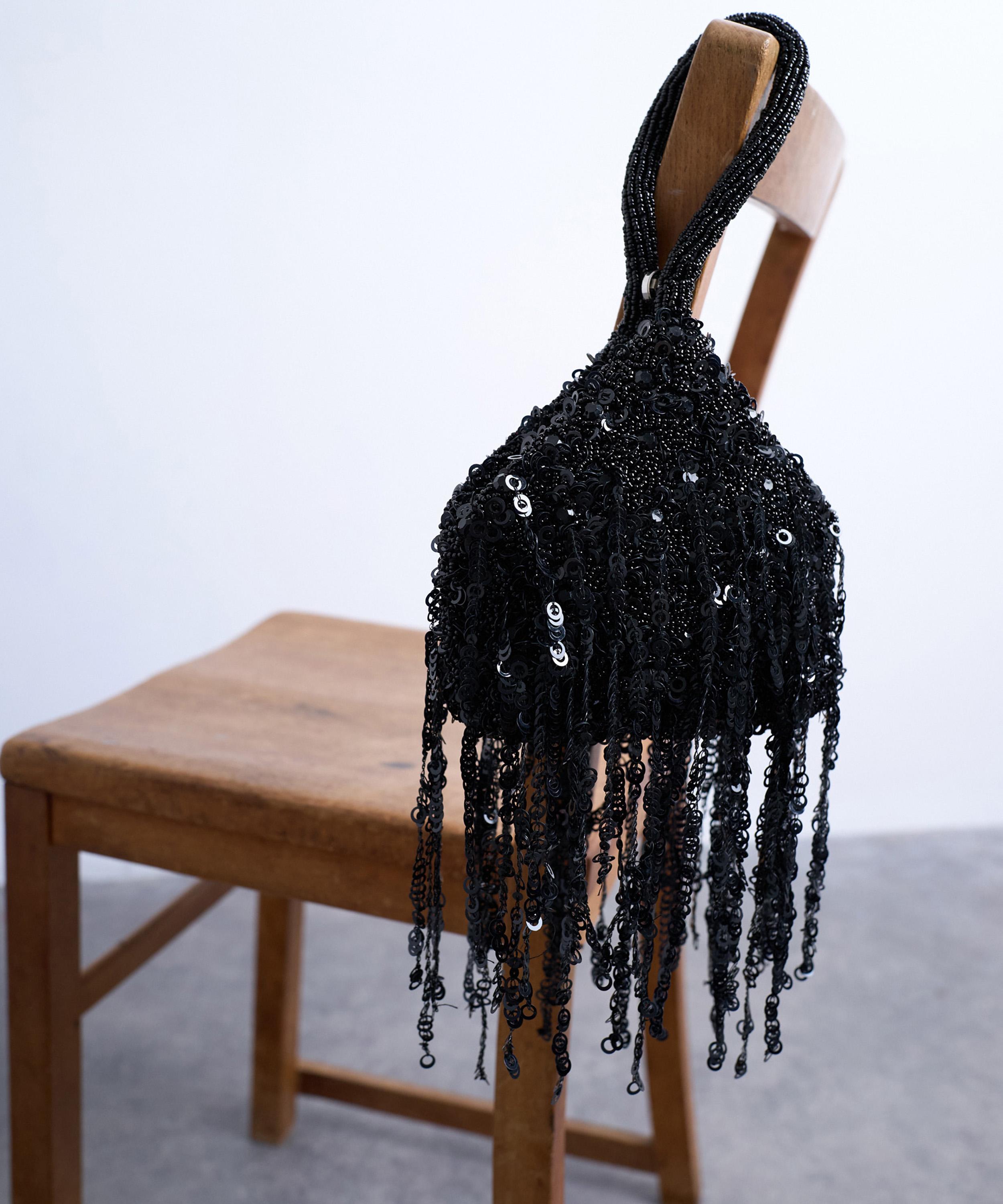 TOPSHOP - Giana Black Sequin Tassel Grab Bag