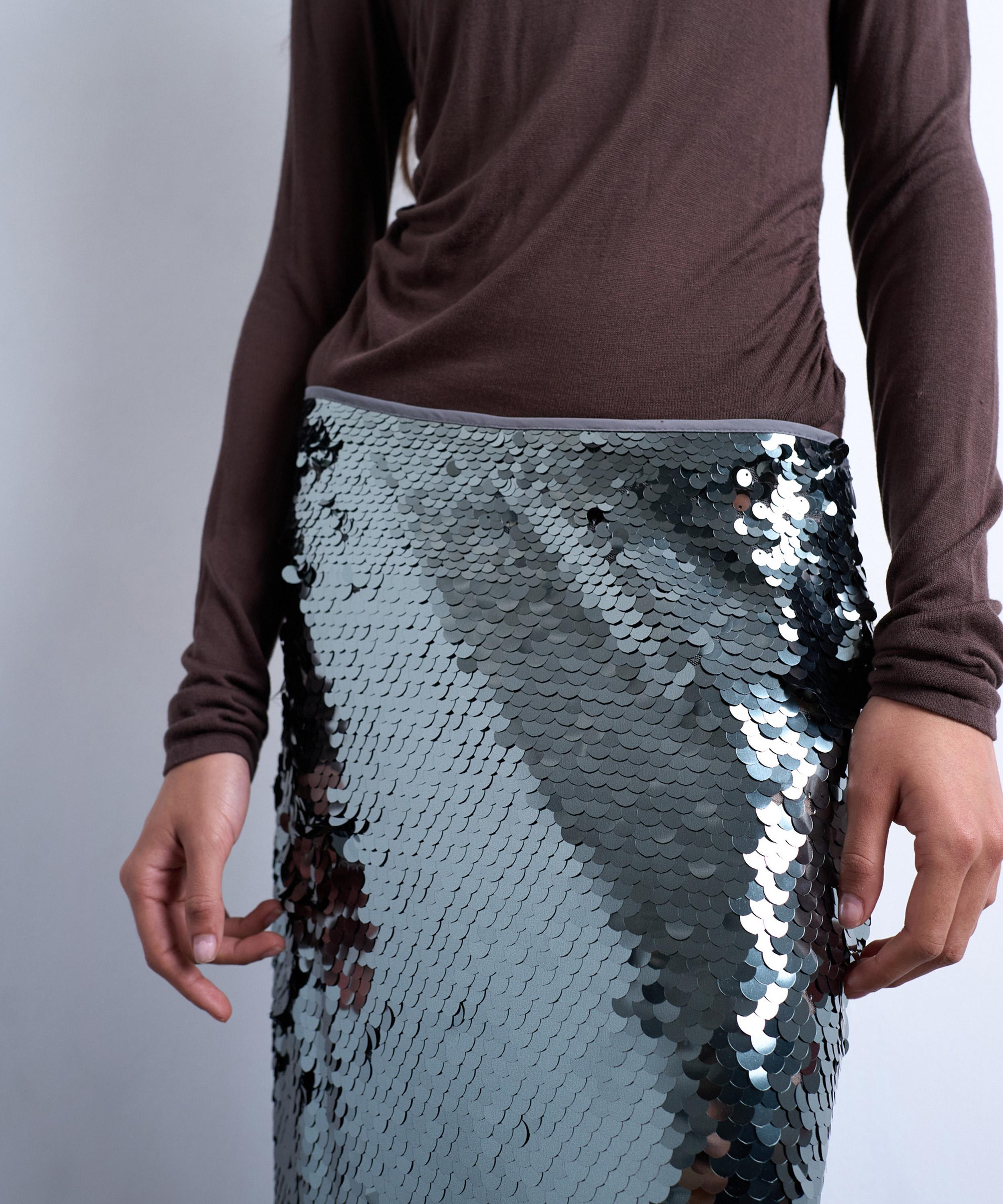 TOPSHOP - Sequin Column Midi Skirt image number 3