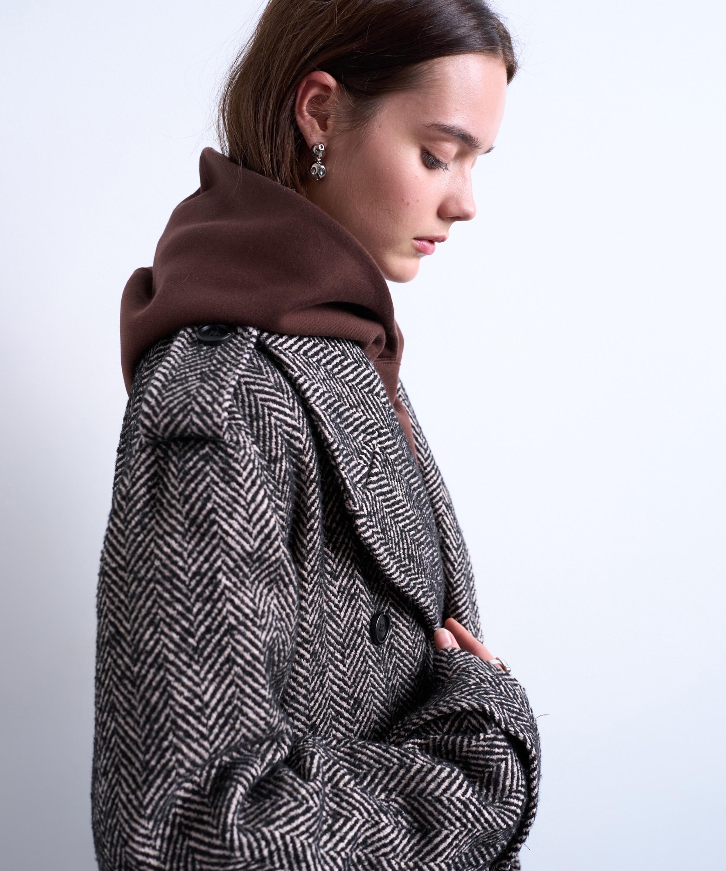 TOPSHOP - Twill Super Longline Wool Coat image number 1