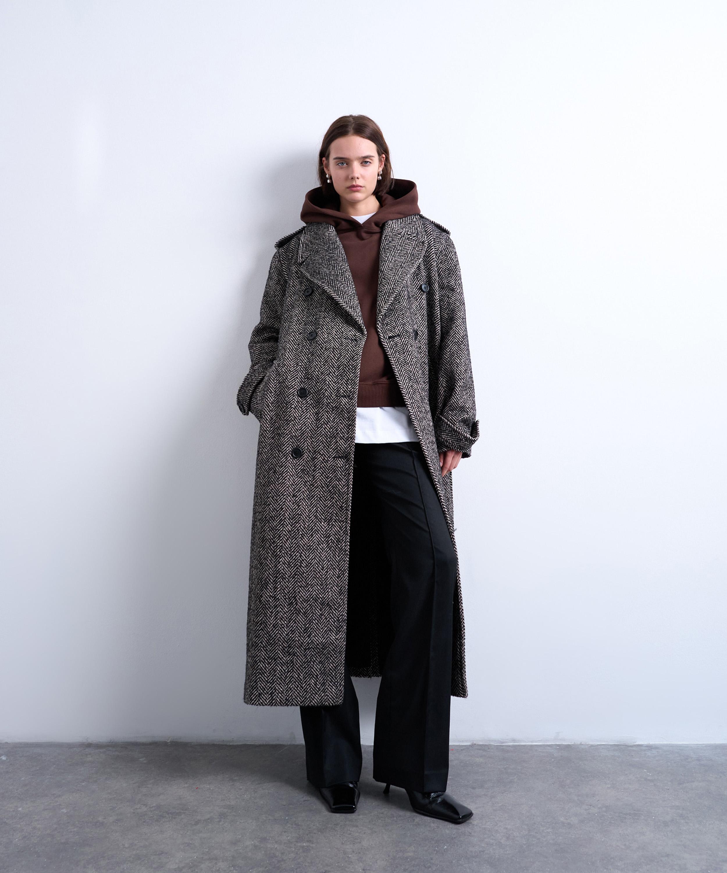 TOPSHOP - Twill Super Longline Wool Coat image number 2