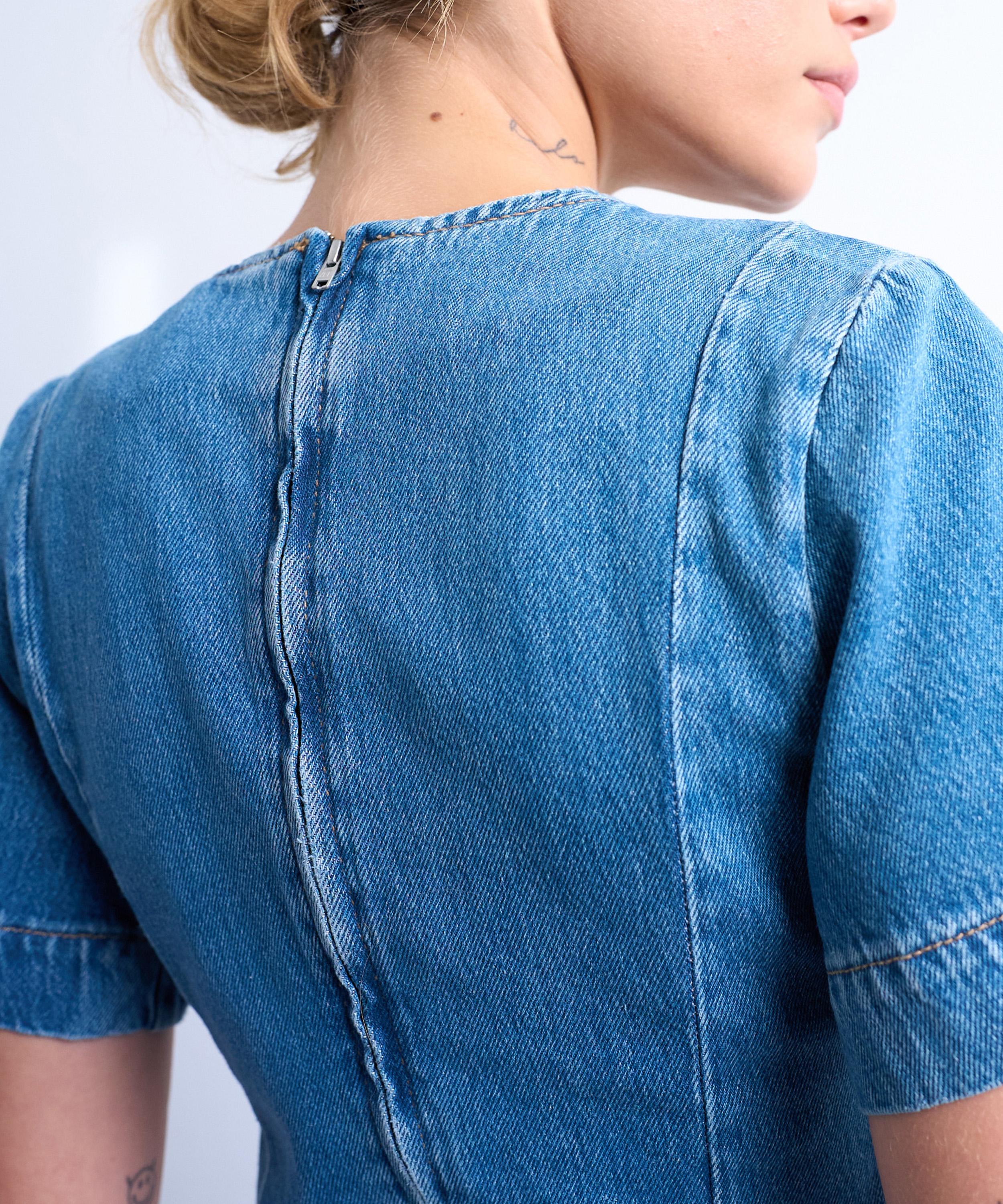 TOPSHOP - Denim Short Sleeved Mini Dress image number 3