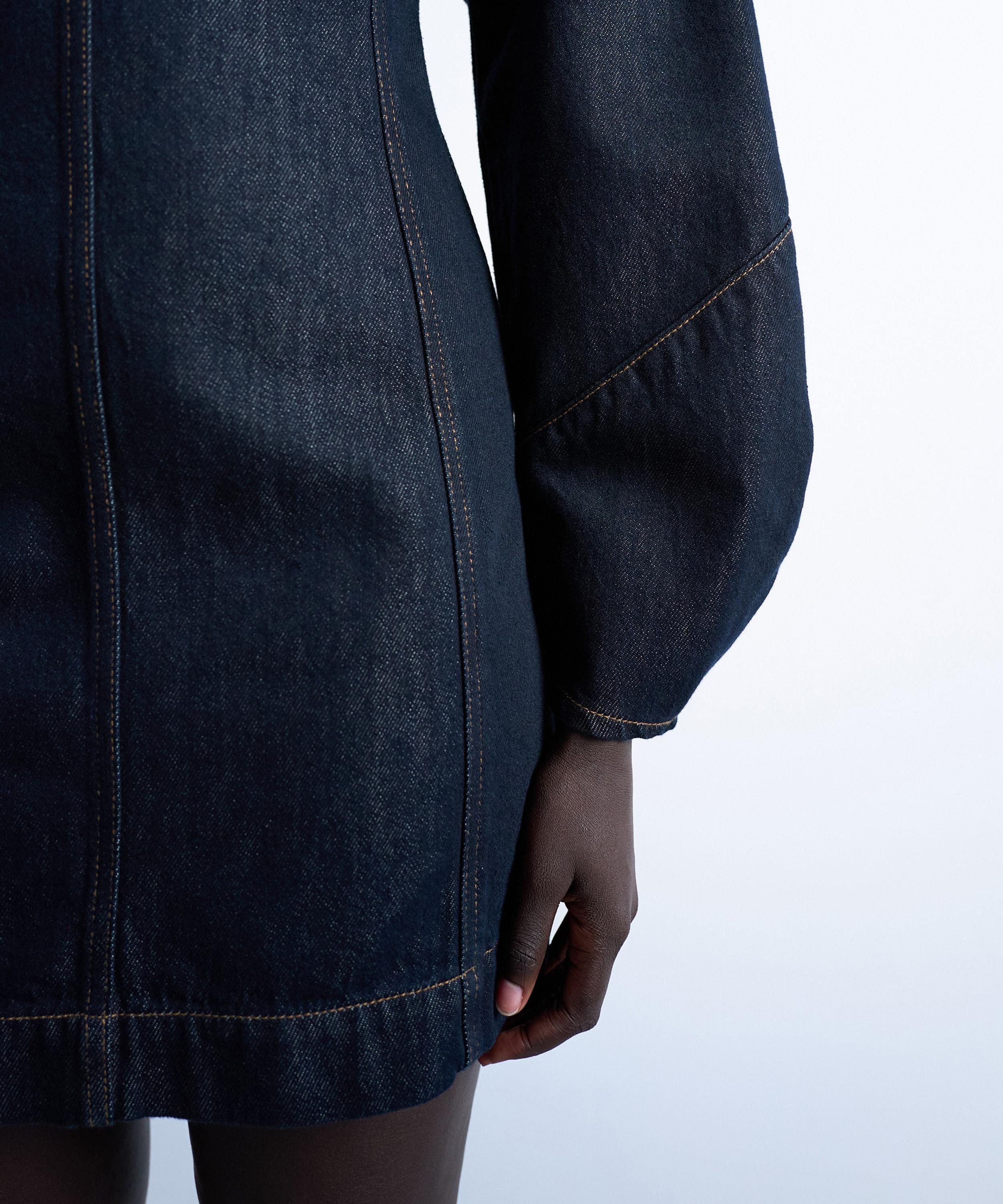 TOPSHOP - Denim Mini Dress with Ovoid Sleeves image number 2