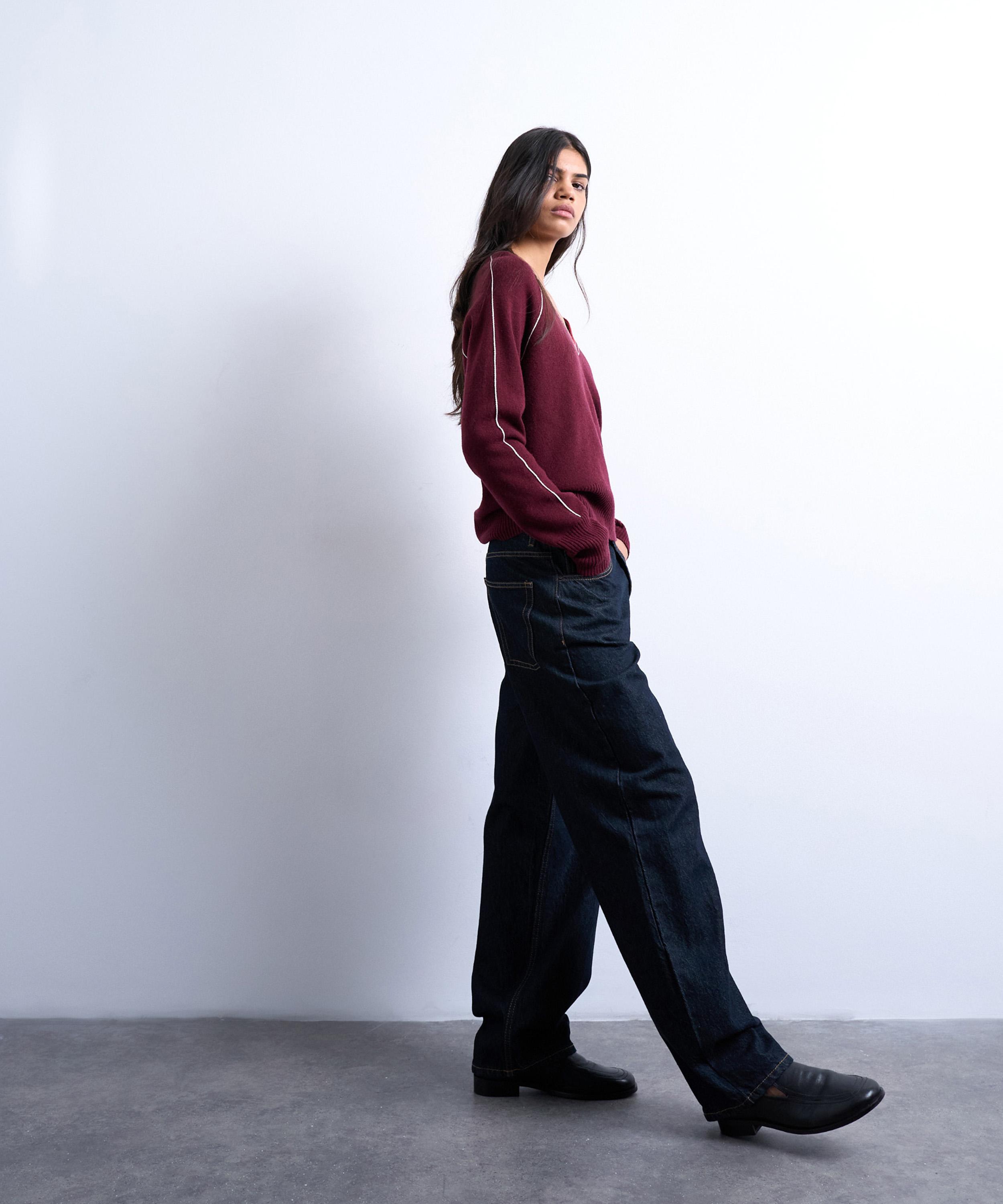 TOPSHOP - Raw Indigo Lowrie Low Rise Baggy Jeans image number 3