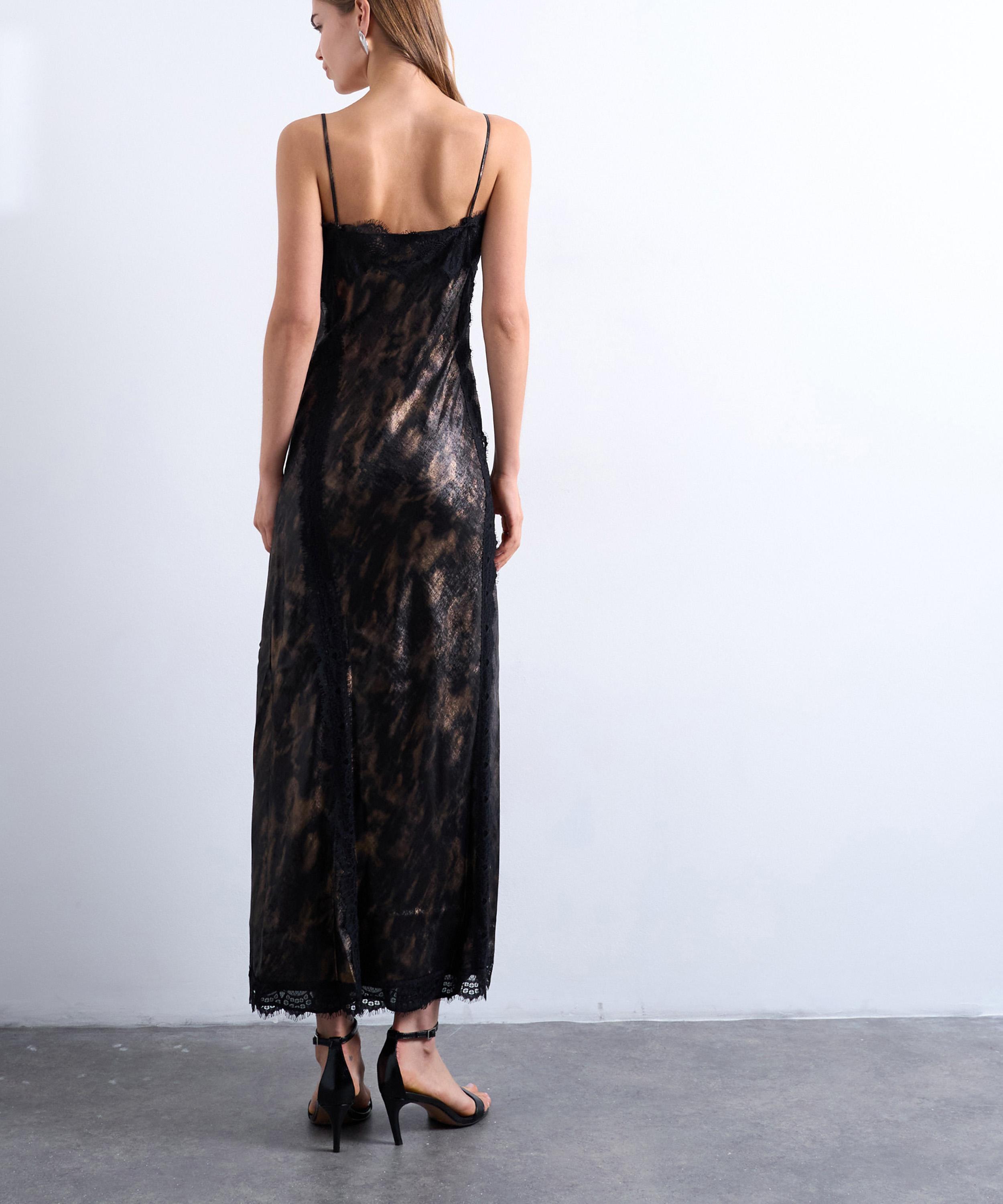 TOPSHOP - Lace Abstract Print Slip Midi Dress image number 3
