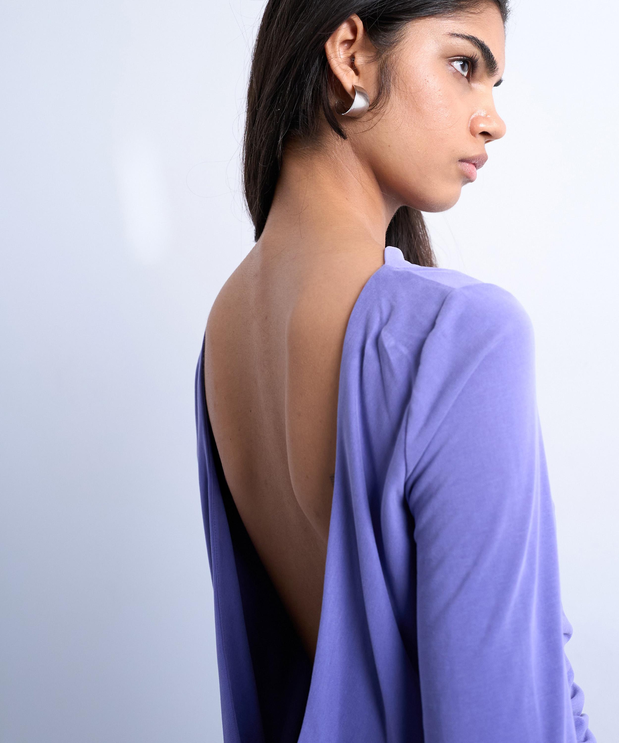 TOPSHOP - Purple Cupro Cowl Back Top image number 2