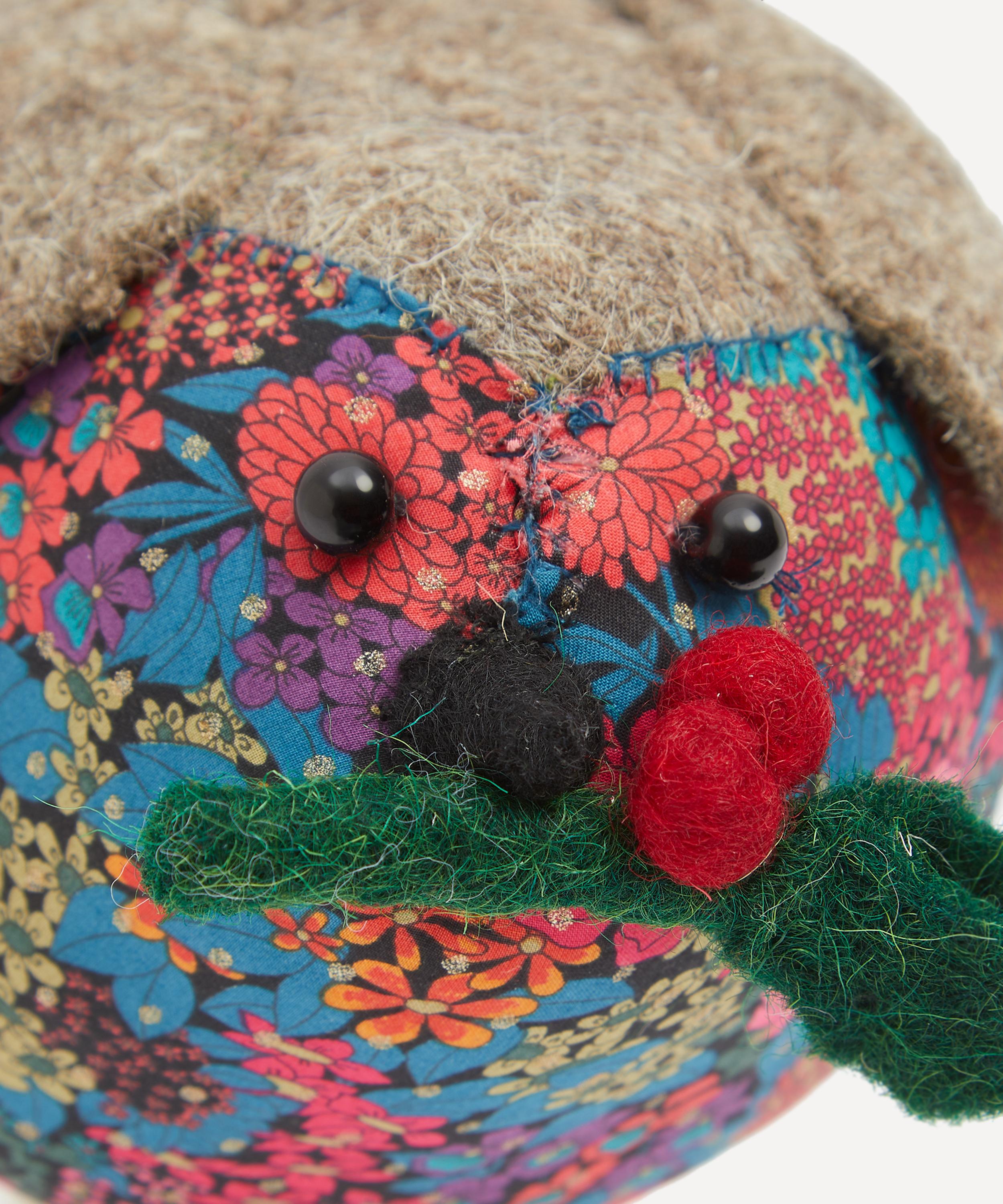 Christmas - Robin with Liberty Print Large Felt Ornament image number 3