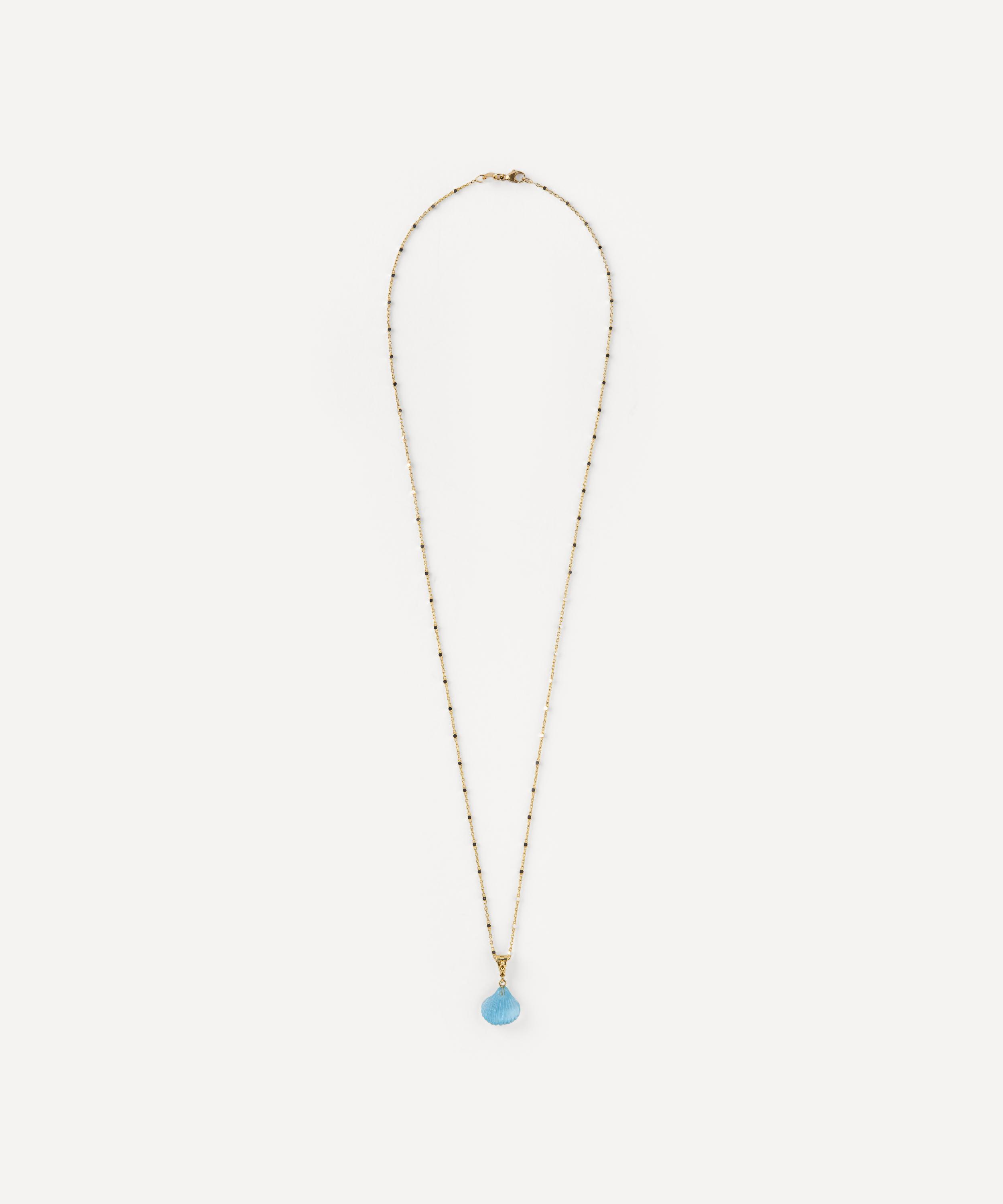 Brooke Gregson - 14ct Gold Aqua Shell Pendant Necklace