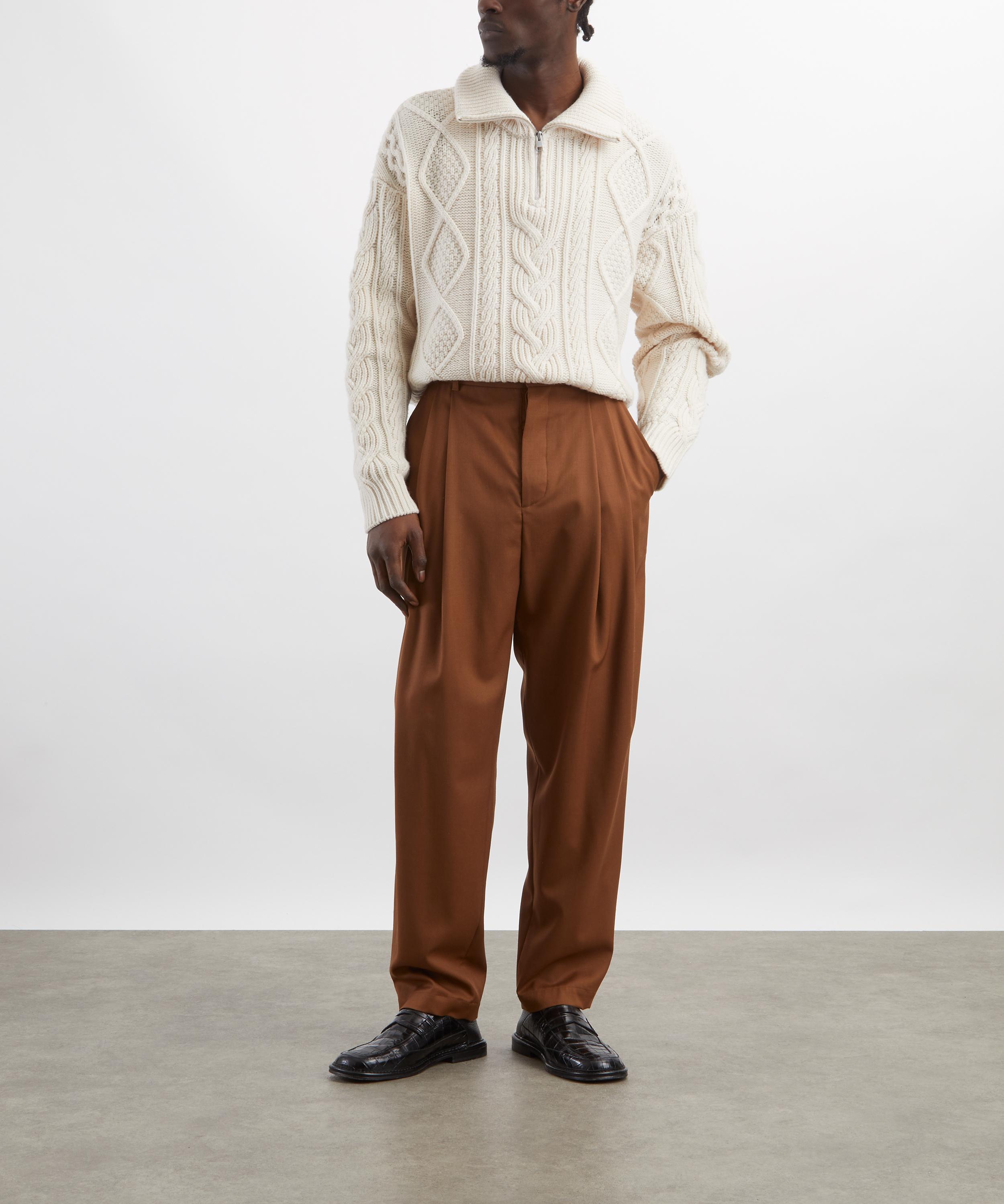 Frame - Chunky Cable-Knit Half-Zip Jumper image number 1