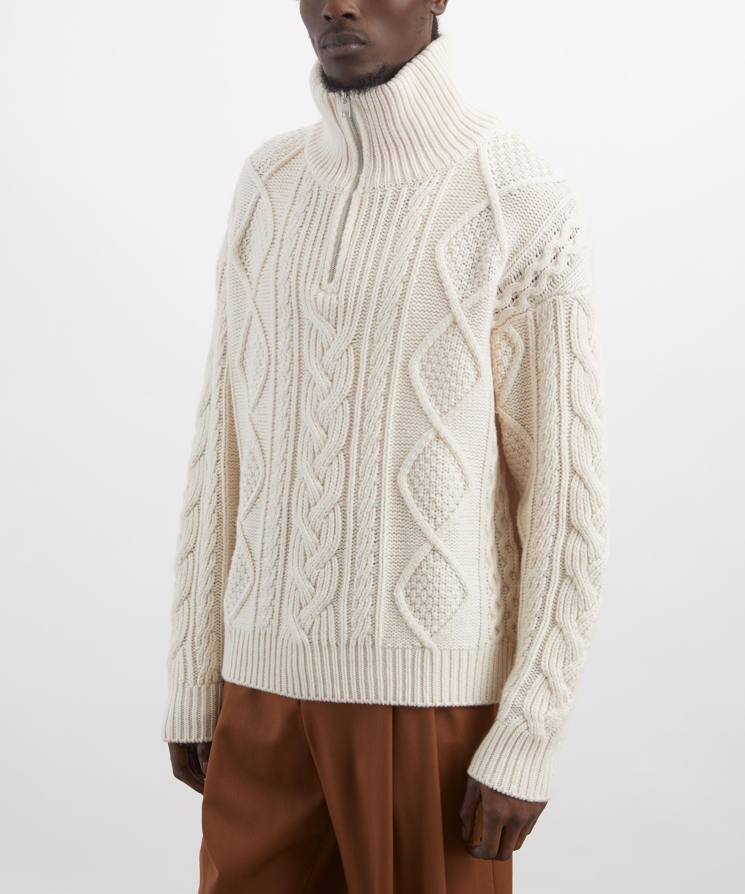 Frame - Chunky Cable-Knit Half-Zip Jumper image number 2